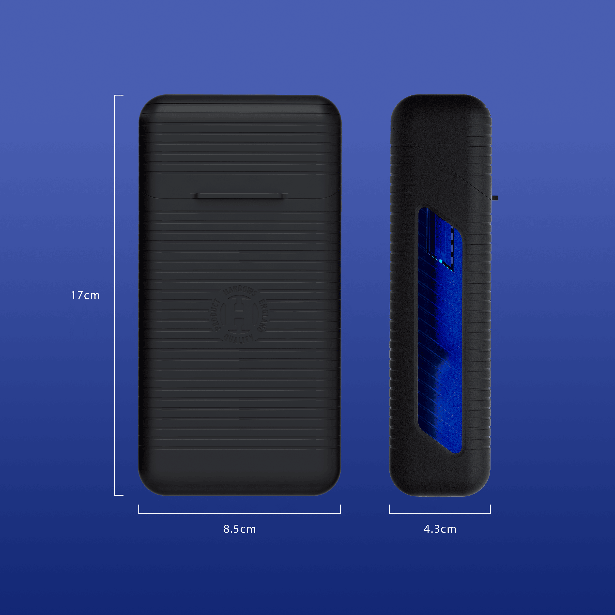 Coffre-fort de Harrows Dartcase Zu sehen ist ein geöffnetes Harrows Vault Dartcase in Blau. Das Innenleben des Dartcases wird gezeigt.