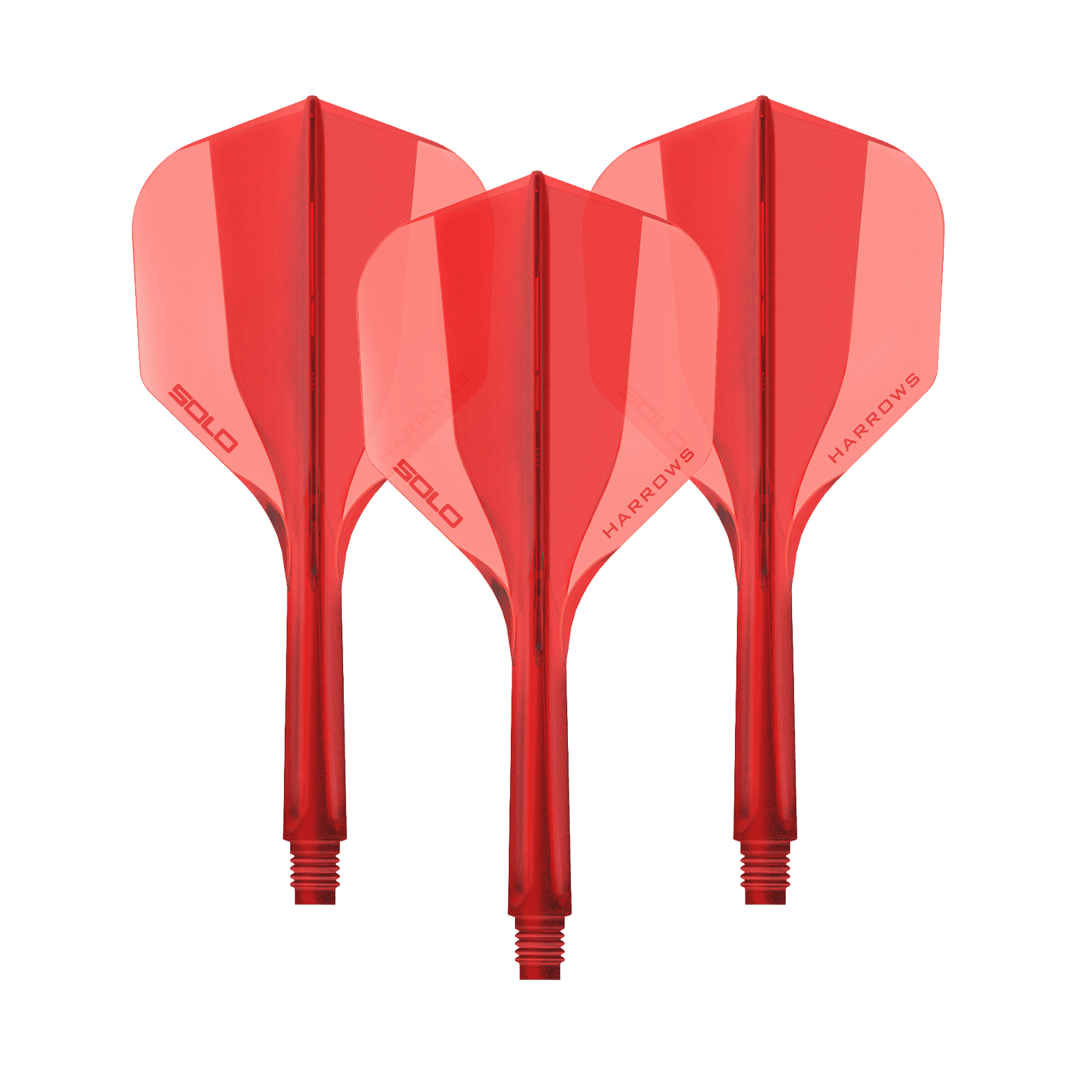 Système de flèche Harrows Solo No6 - Rouge Ein Flight-Shaft-System in Rot wird gezeigt. Das Bild zeigt das Harrows Solo No6 Flight Shaft System mit einer Länge von 27 mm.
