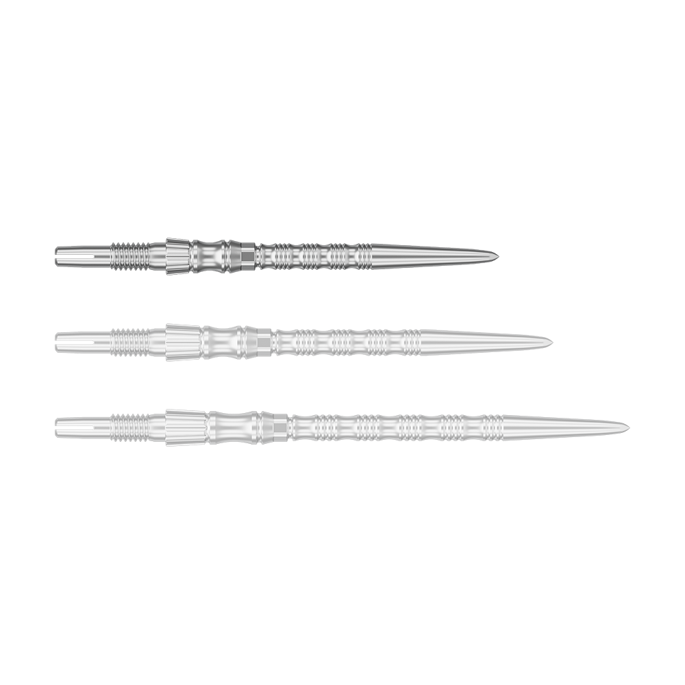 Pointes de fléchettes en acier Target Signature Swiss Point TRB - argent Abgebildet ist eine einzelne silberfarbene Dartspitze mit einer Länge von 30 mm. Das Produkt scheint aus der Serie 'Target SwissPoint Signature TRB' zu stammen.