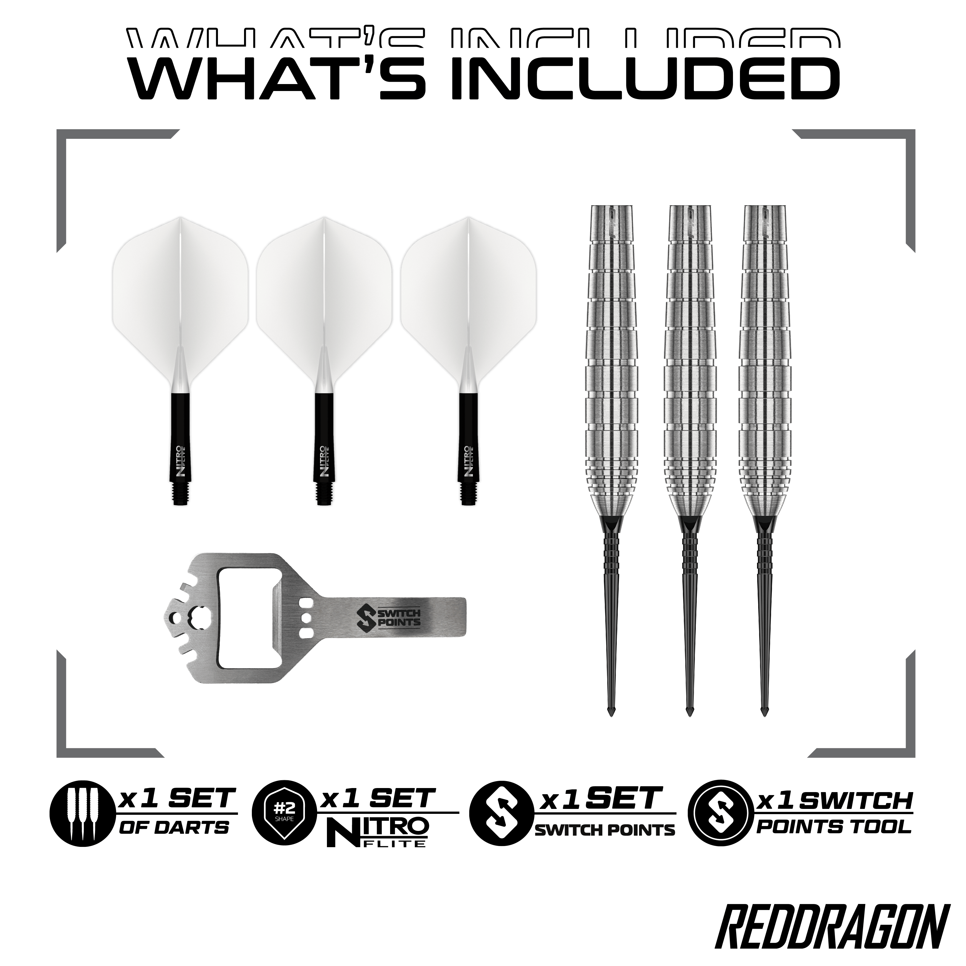 Fléchettes en acier Red Dragon Luke Humphries TX1 Pioneer Switch Point Zu sehen sind die Red Dragon Luke Humphries TX1 Pioneer Switch Point Steeldarts. Das Produkt eignet sich für professionelle Dartspieler.