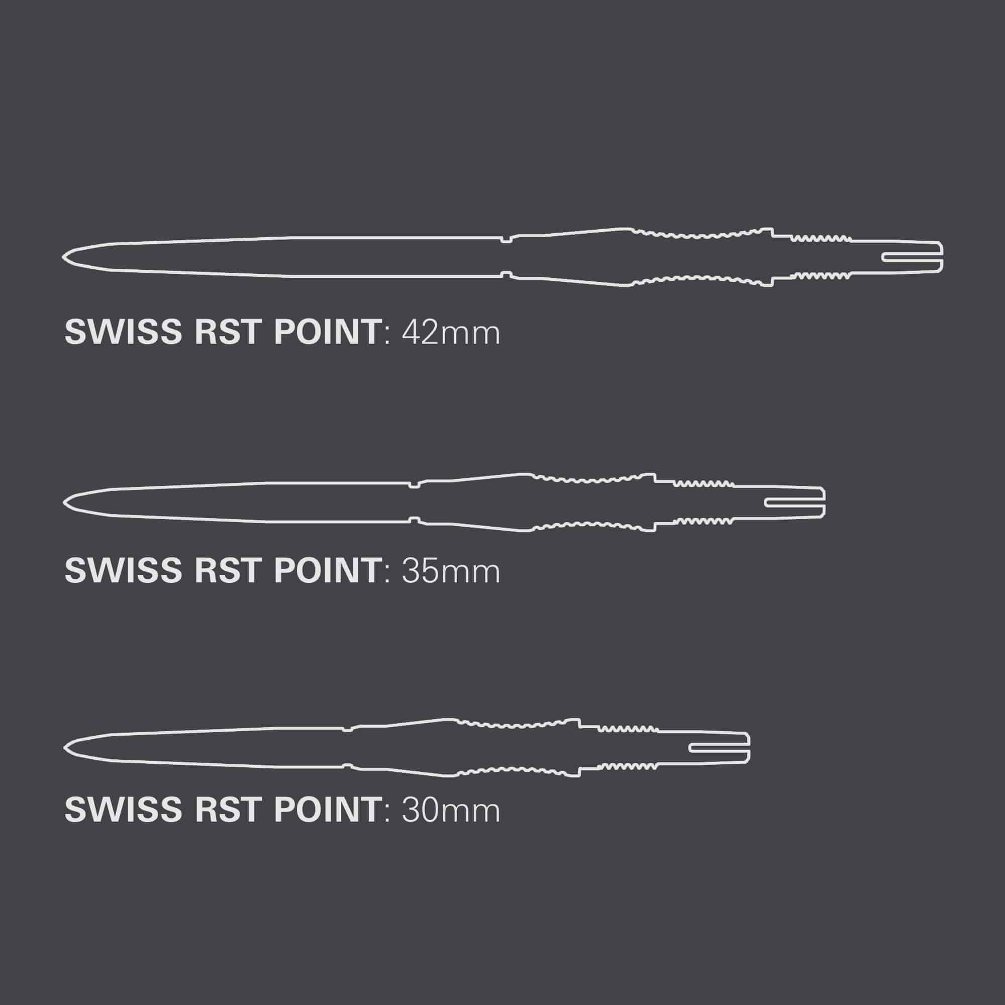 Embouts de fléchettes Target Swiss Point Signature RST - Noirs Auf diesem Bild werden die Target Swiss Point Dartspitzen Signature RST - Schwarz präsentiert. Sie sind als Zubehör für Dartspieler geeignet.