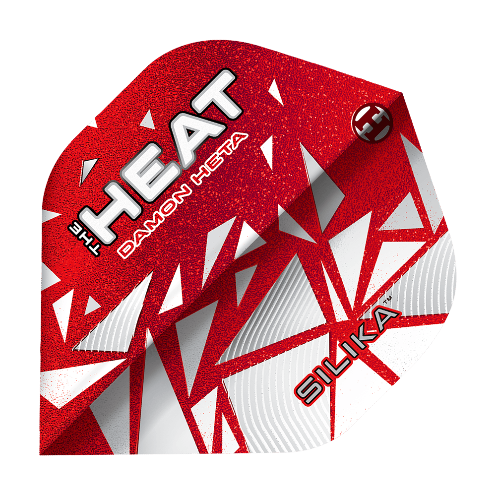 Hier ist das Produkt Harrows Silika Damon Heta Series 4 No2 Standard Flights abgebildet. Es wird für das Dartspiel verwendet.