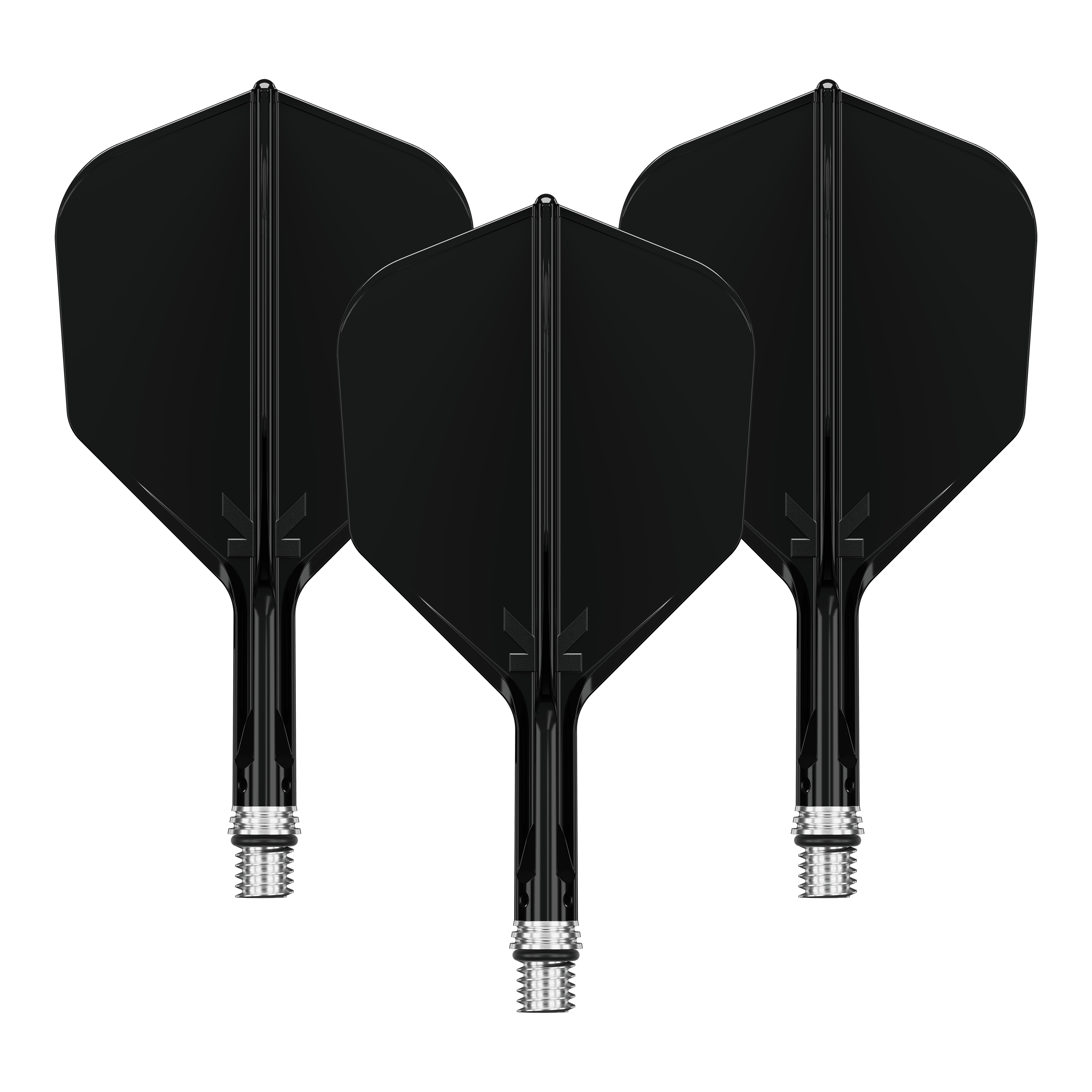 Ailerons Target K-Shift No6 - Noir Das Bild zeigt ein Set schwarzer KShift No6 Flights mit 19mm Länge für Darts. Die Flights stammen von der Marke Target.