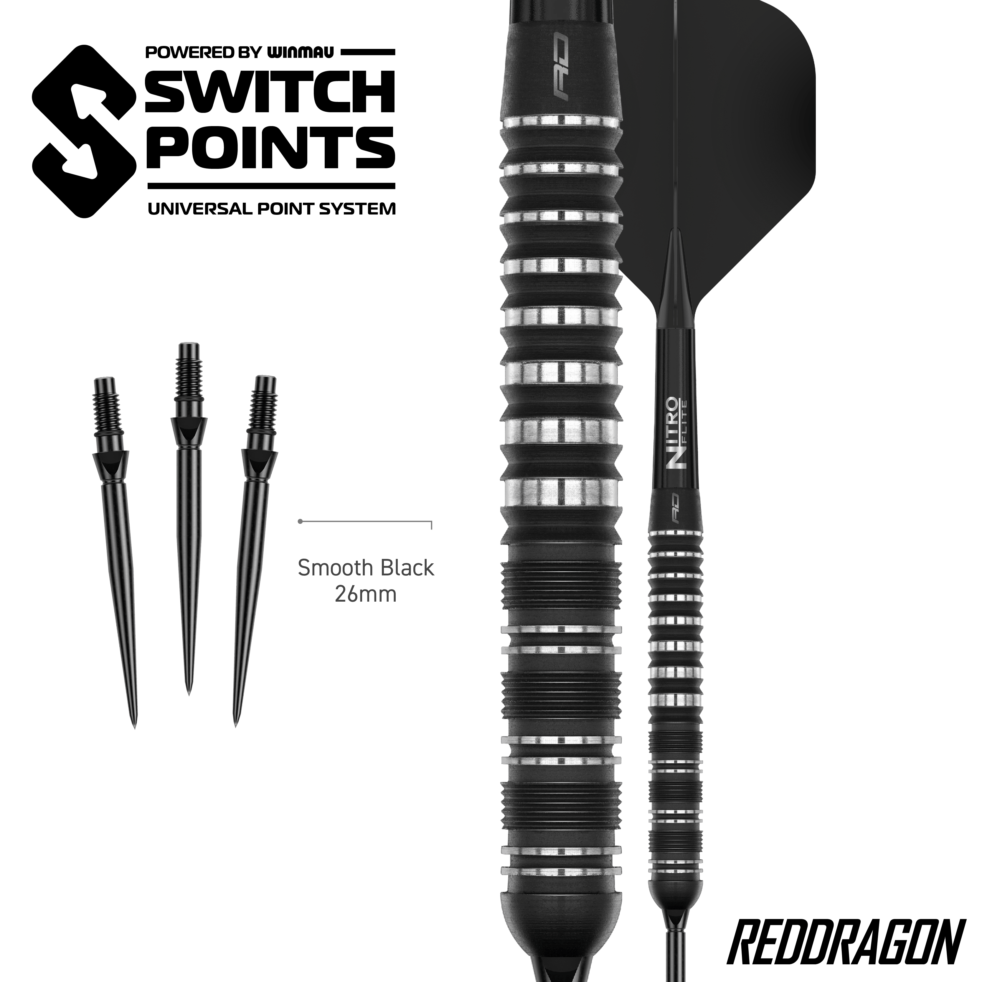 Fléchettes en acier Red Dragon Sable Parallel Switch Point Abgebildet sind die Red Dragon Sable Parallel Switch Point Steeldarts. Präzision und gutes Design zeichnen diese Darts aus.