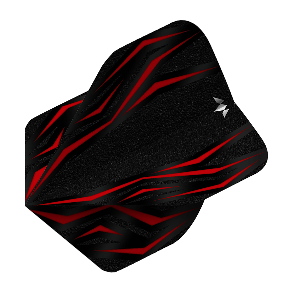 Mission Lava Red n° 6 Vols Auf dem Bild ist das Produkt Mission Lava Red No6 Flights zu sehen. Es handelt sich um rote Flights für Darts.