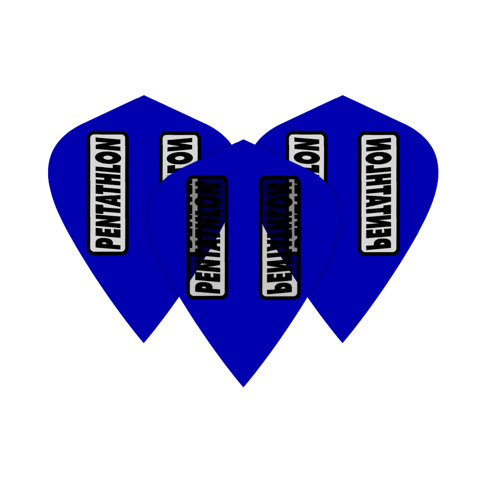 Vols de cerf-volant Pentathlon - Bleu Zu sehen sind die Pentathlon Kite Flights in Blau. Dartflights sorgen für eine stabile Flugbahn der Pfeile.