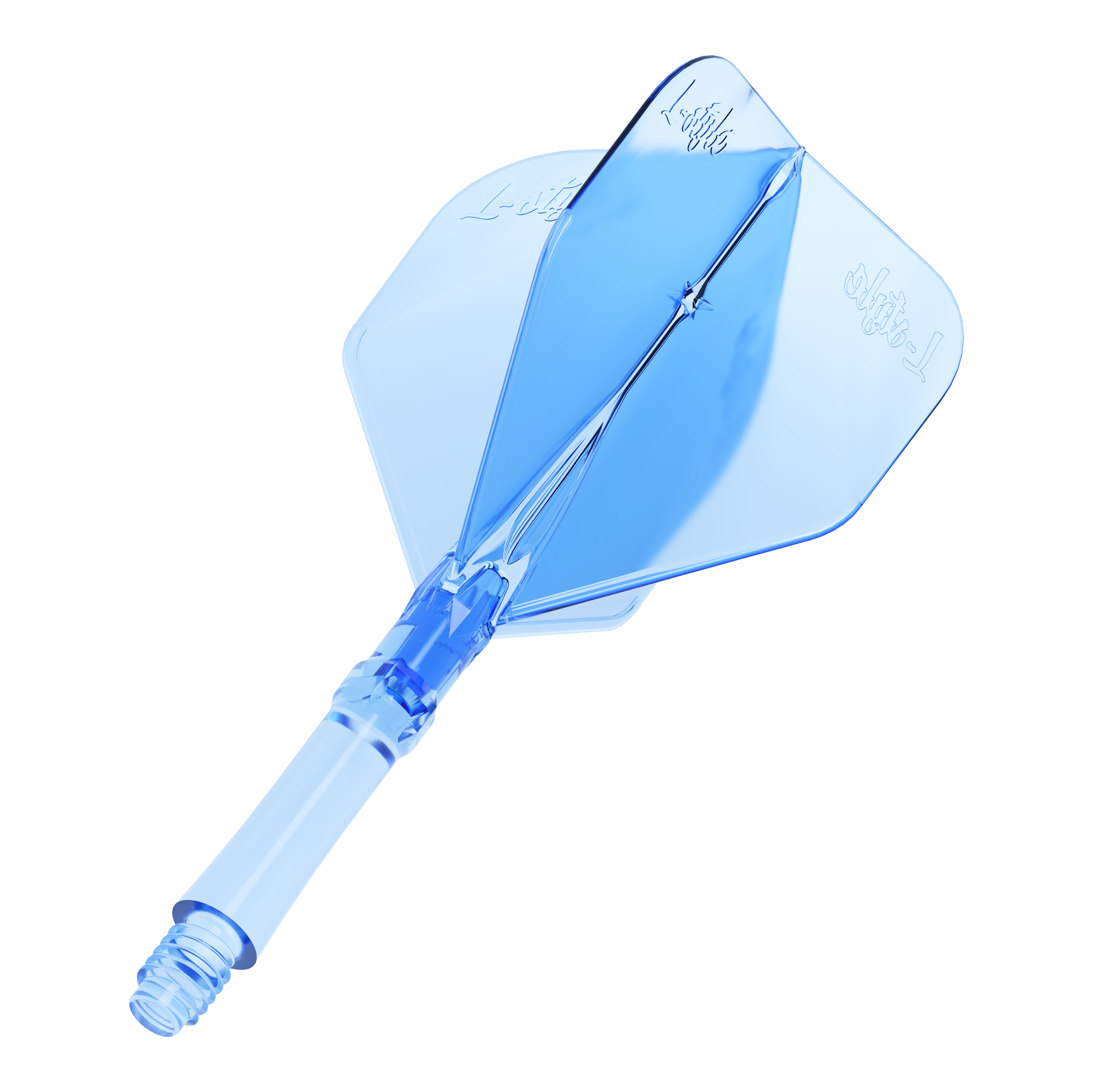 Vols L-L-Style-System - Bleu clair Abgebildet ist das Produkt L-Style L-Sytem Flights - Clear Blue. Die transparent blauen Flights werden zum Spielen von Darts verwendet.