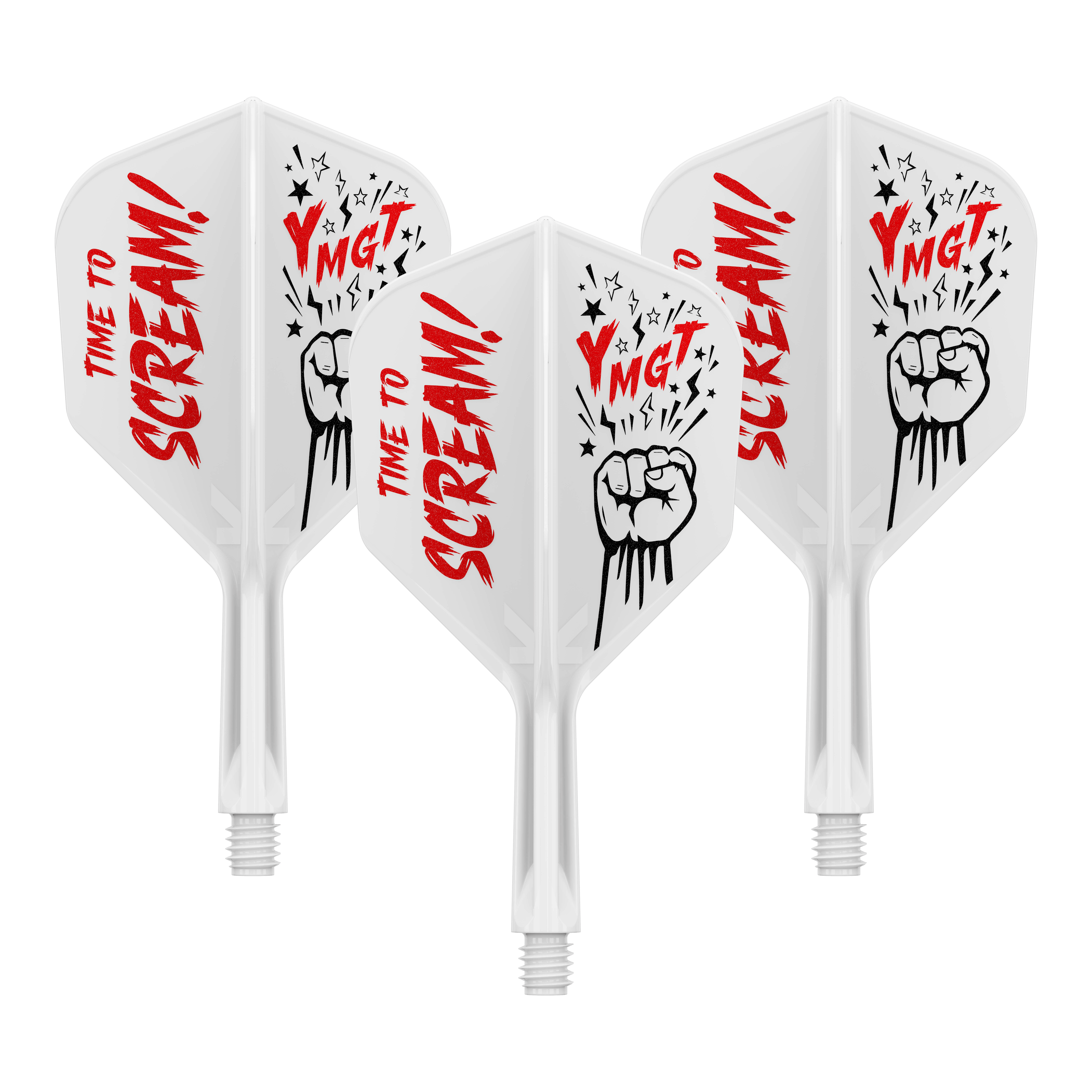 Système d'arbre de vol K-Flex Scream No6 de Target Japan Zu sehen ist das Produkt 410242_Target_Japan_K-Flex_Scream_No6_Flight-Shafts-System_19mm_1Set. Es dürfte sich um einen Dartflight mit Schaftsystem handeln.