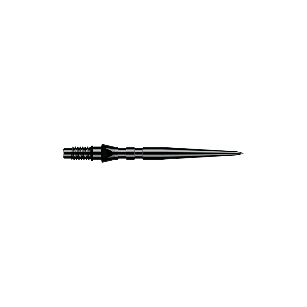 Pointes de fléchettes Winmau Switch Point Groove en acier - Noires Zu sehen sind schwarze Winmau Switch Point Groove Steeldartspitzen mit einer Länge von 26 mm. Sie werden häufig als Ersatzspitzen für Steeldarts genutzt.