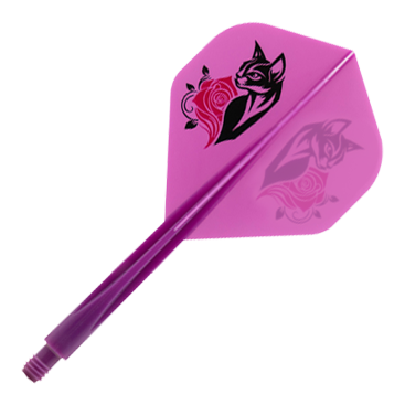 Système d'arbre de vol standard Condor AX Black Cat violet Hier sieht man das Condor AXE Black Cat Purple Standard Flight-Shaft-System. Das Produkt kombiniert Flight und Shaft in einer robusten Einheit.