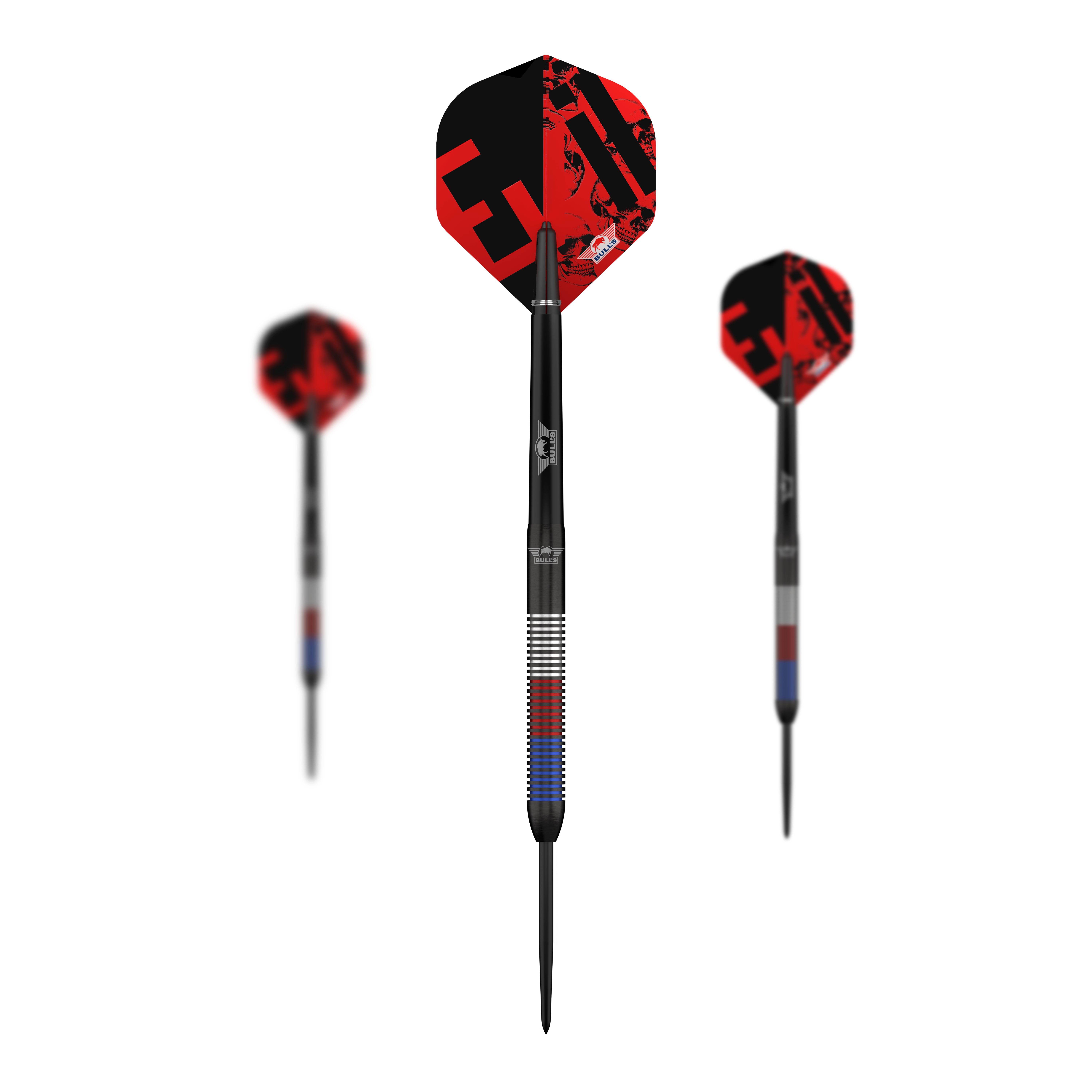 Die Abbildung zeigt die Bulls NL Karel Sedlacek E2 Steeldarts mit 24 Gramm. Der Dart ist deutlich und aus nächster Nähe zu sehen.