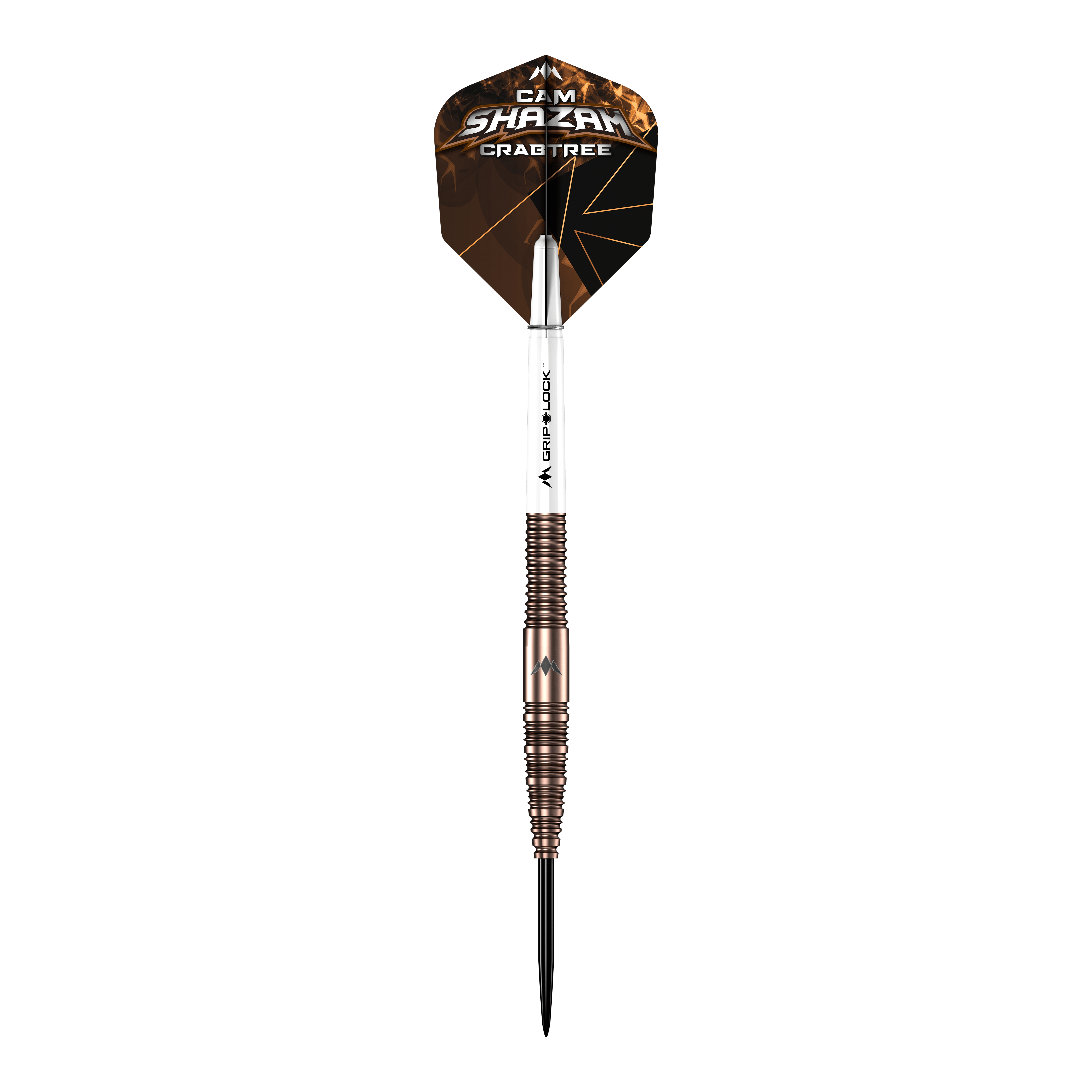Fléchettes Mission Cam Crabtree V2 en acier tungstène à 95 % Mission Cam Crabtree V2 Steeldarts in Einzelansicht sind auf diesem Bild zu sehen. Es zeigt den Dart aus einer anderen Perspektive.