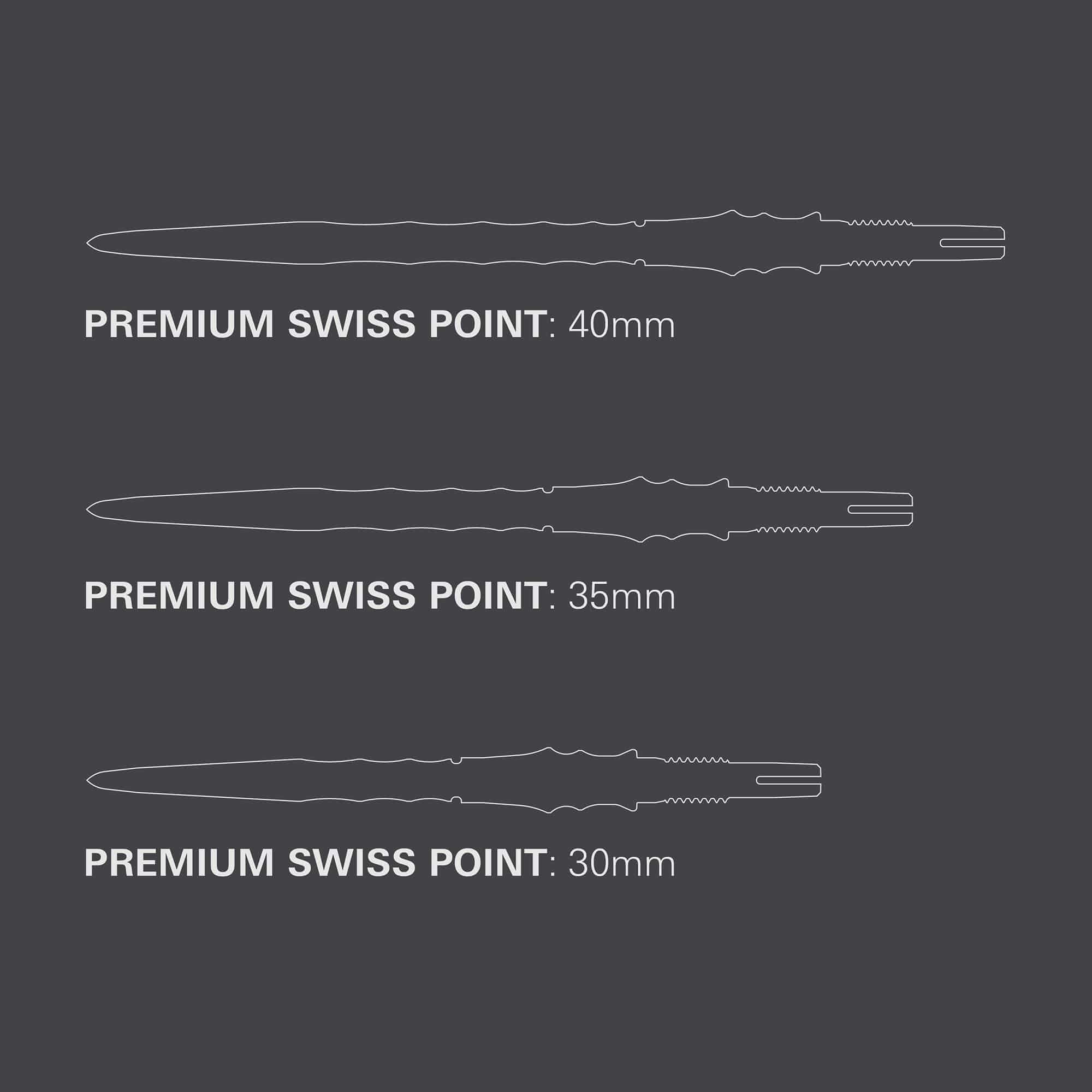 Pointes de fléchettes en acier de qualité supérieure Target Japan Swiss Point - Noires Zu sehen sind die Target Japan Premium Swiss Point Steldartspitzen - Schwarz. Die Dartspitzen sind in einem modernen schwarzen Design gehalten.
