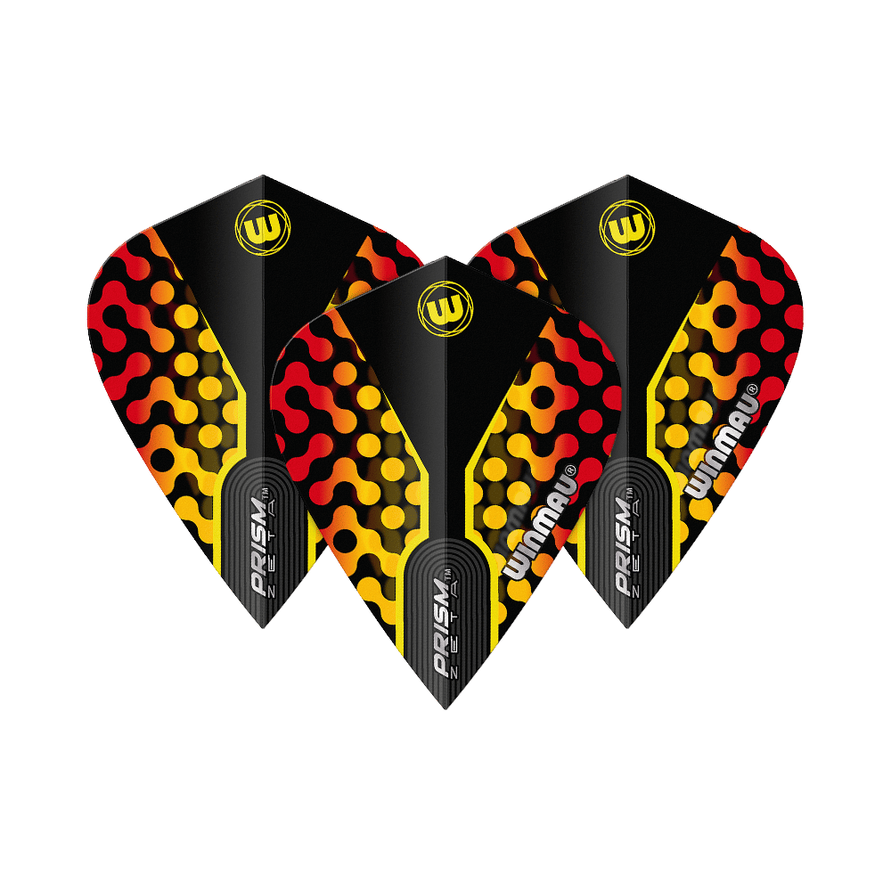 Winmau Zeta Vols de cerf-volant rouge jaune noir