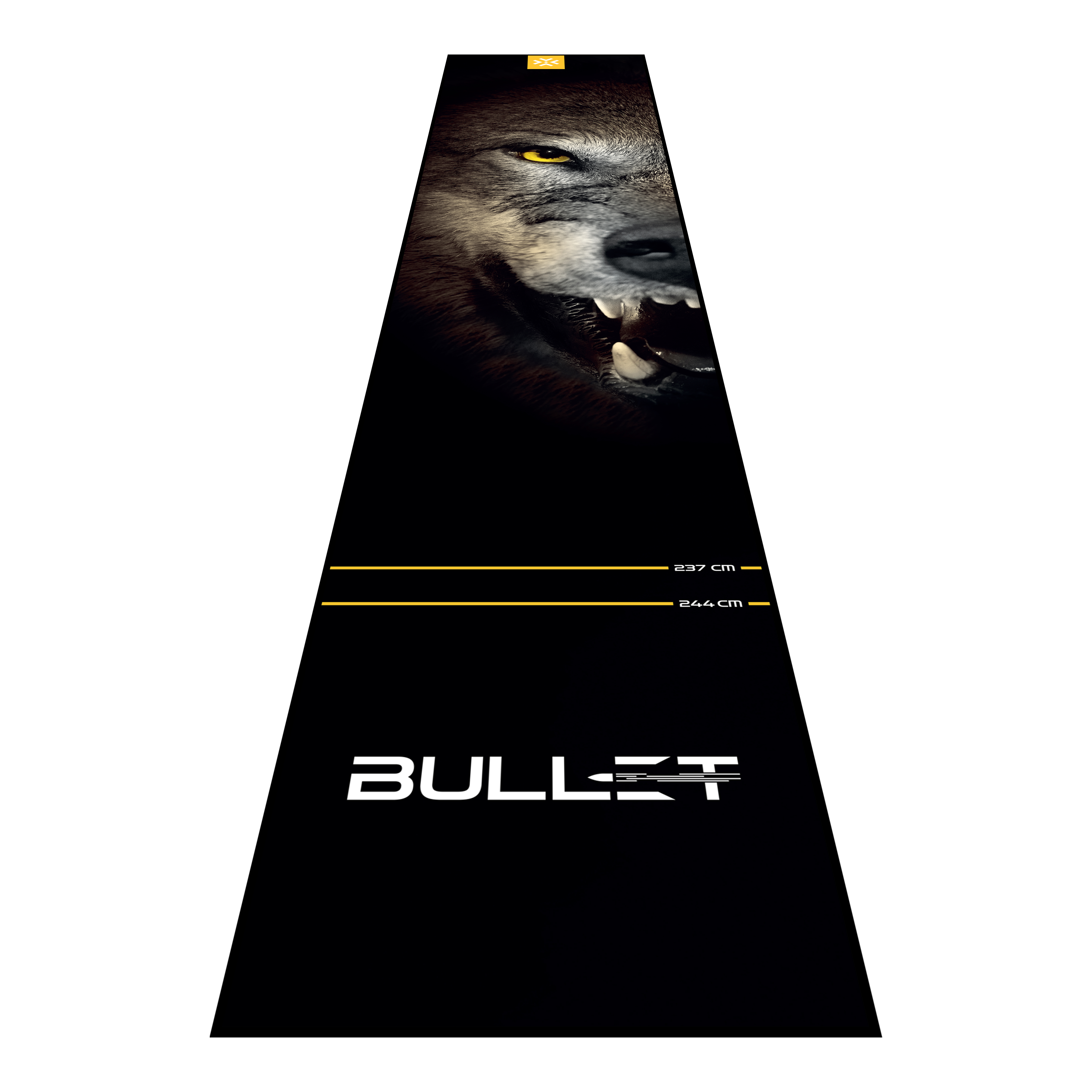 Tapis de fléchettes Bullet Fang Abgebildet ist die Bullet Fang Dartmatte. Die Matte sorgt für einen sicheren Stand und schützt den Boden beim Dartspielen.