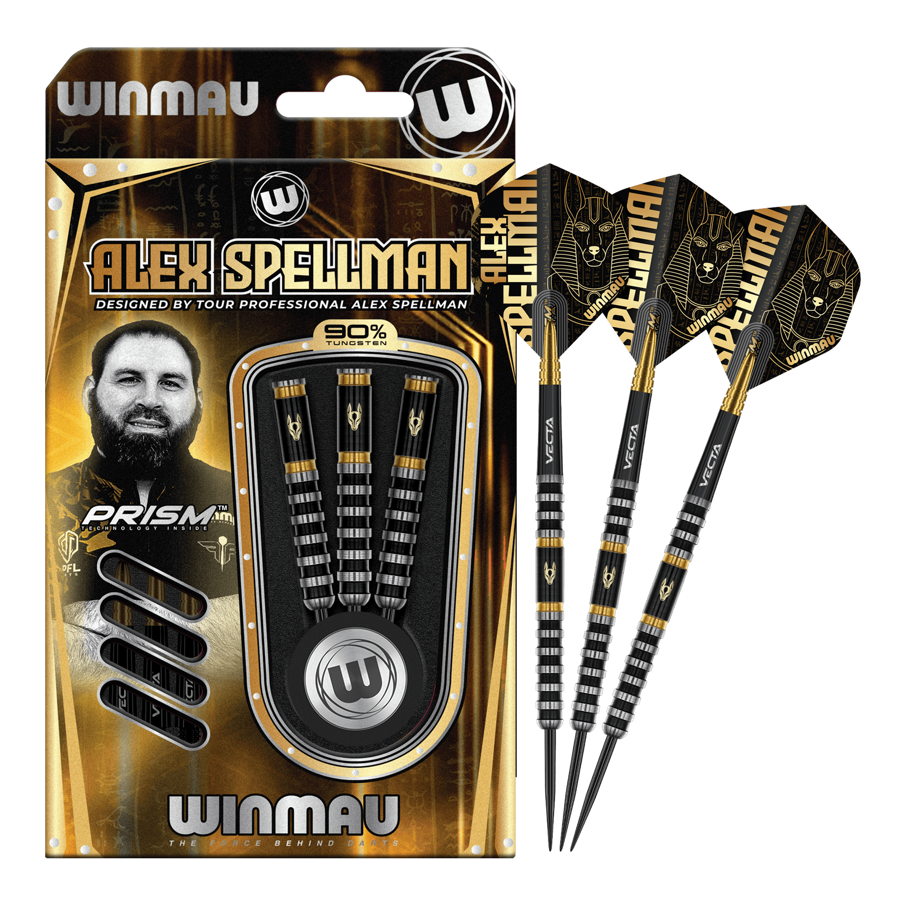 Fléchettes en acier Winmau Alex Spellman Winmau Alex Spellman Steeldarts werden auf diesem Bild vollständig gezeigt. Das Produkt ist für professionelle und Hobbyspieler geeignet.