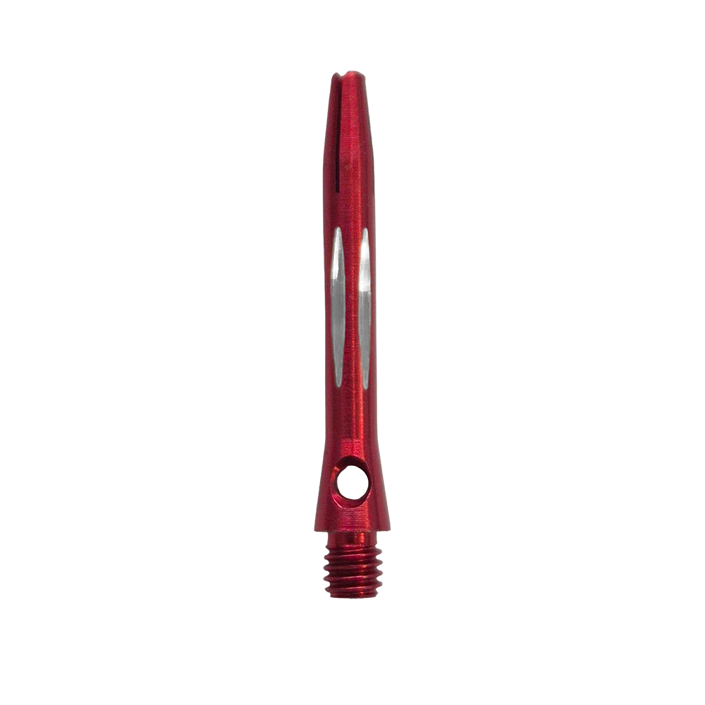 Tiges en aluminium taillées au diamant - Rouge - 35 mm Dieses Bild zeigt den Diamond Cut Aluminium Shafts - Rot - 35mm. Es ist ein Dart-Schaft aus rotem Aluminium mit Diamantschliff und 35mm Länge.