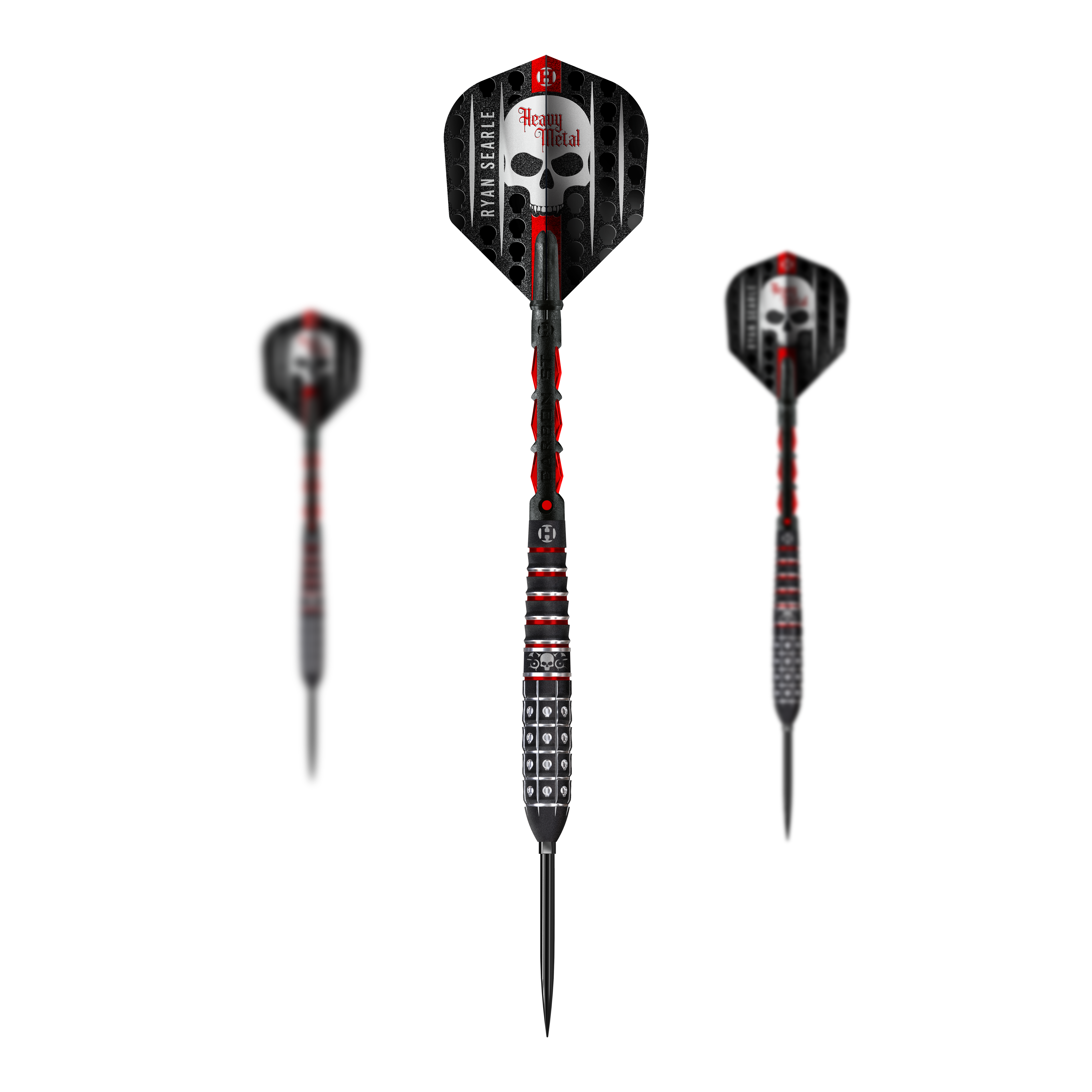 Fléchettes en acier à pointe rapide Ryan Searle série 3 de Harrow Das Bild zeigt die Harrows Ryan Searle Series 3 Quick Point Steeldarts. Es handelt sich um ein Set moderner Darts für das Steeldartspiel.