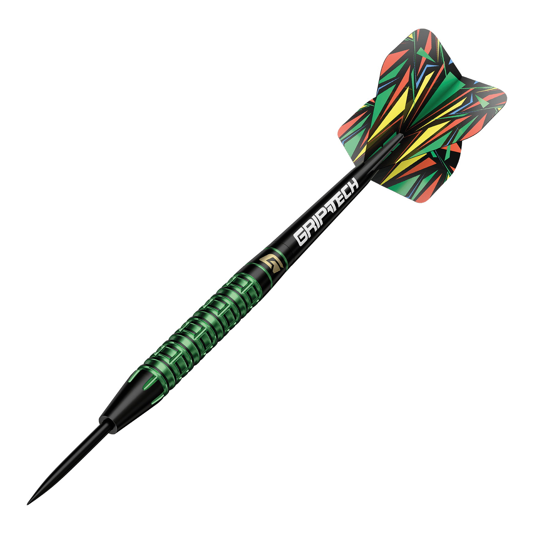 Fléchettes GOAT Athlete en acier tungstène vert Auf dem Bild sind die GOAT Athlete Green Tungsten Steeldarts zu sehen. Es handelt sich um hochwertige Steeldarts mit grünem Akzent.