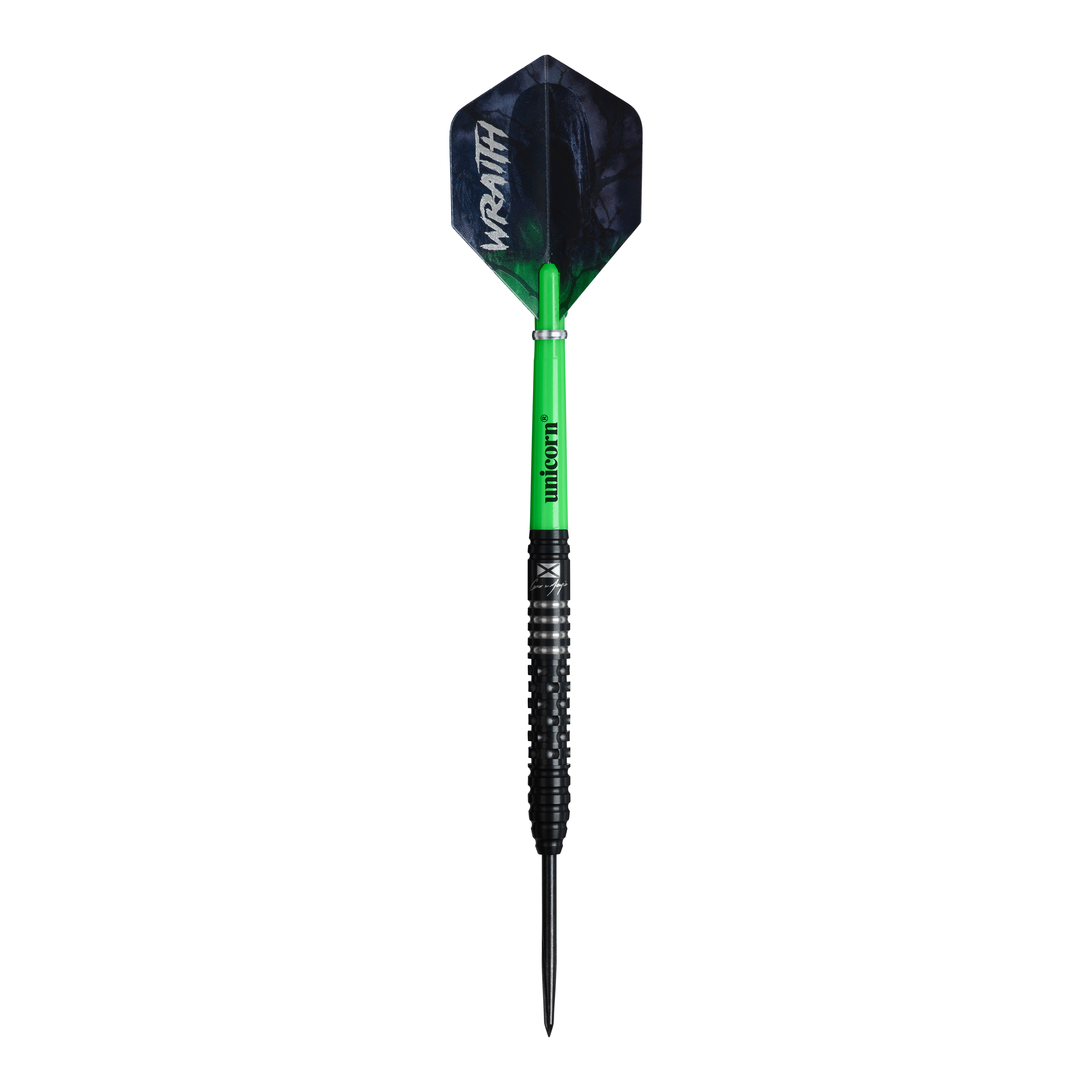 Fléchettes en acier Unicorn Wraith Cameron Menzies - 23 g Abgebildet ist das Produkt Unicorn Wraith Cameron Menzies Steeldarts - 23g. Die Steeldarts sind in einer 23-Gramm-Ausführung zu sehen.