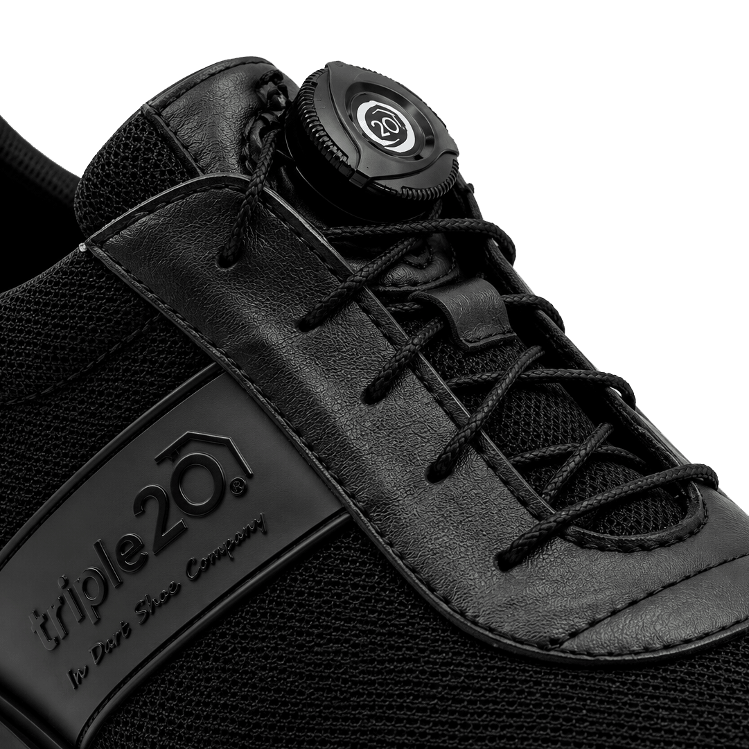 Chaussures de fléchettes Triple20 en textile avec fermeture torsadée - Noires