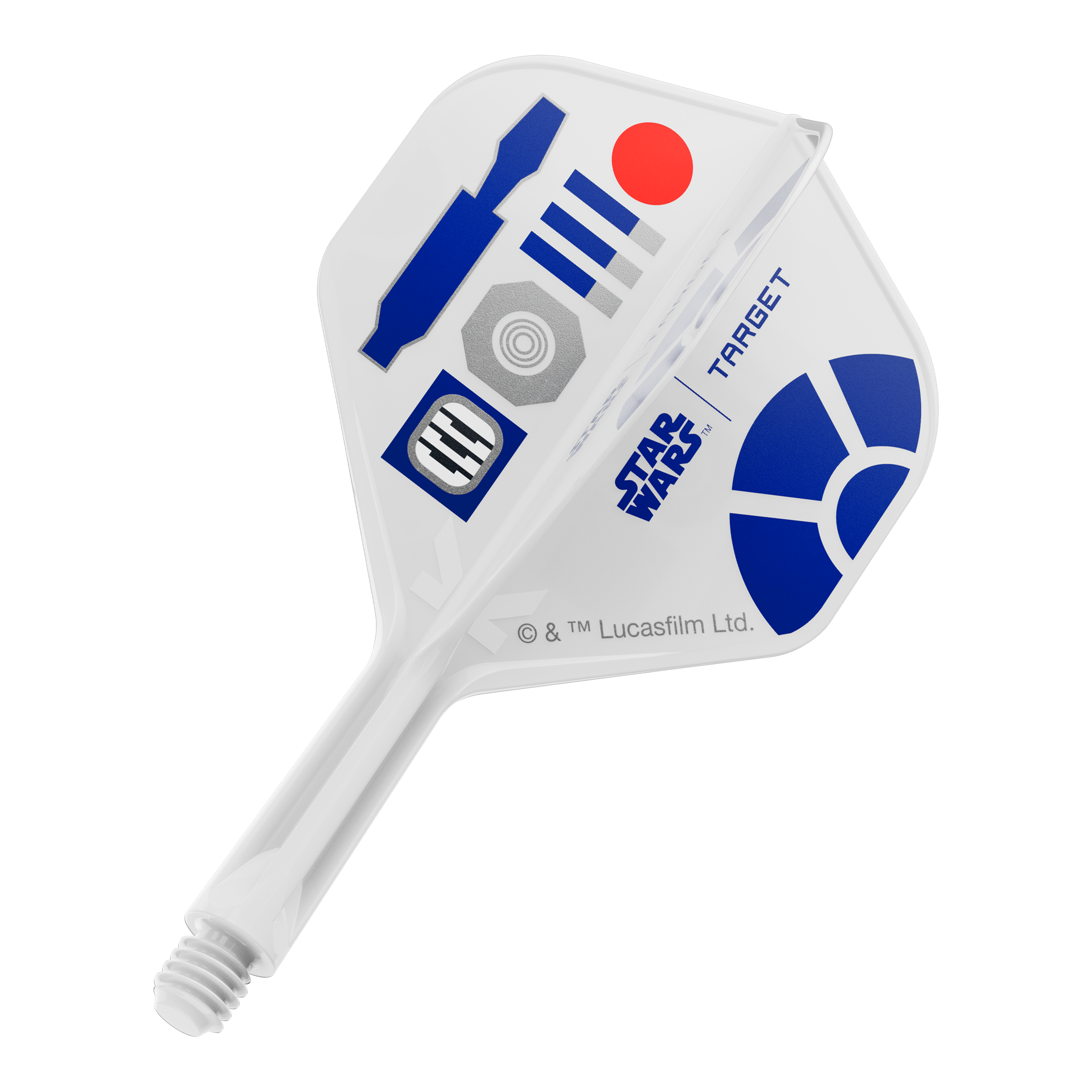 Vols standard Target Star Wars K-Flex R2D2 n°2 Dieses Bild ist einem Produkt mit dem Dateinamen 410513_Target_StarWars_KFlex_R2D2_No2_Standard_Flights_Short_19mm_1 zugeordnet. Es handelt sich wahrscheinlich um einen kurzen Dart-Flight im Star Wars R2D2 Look.
