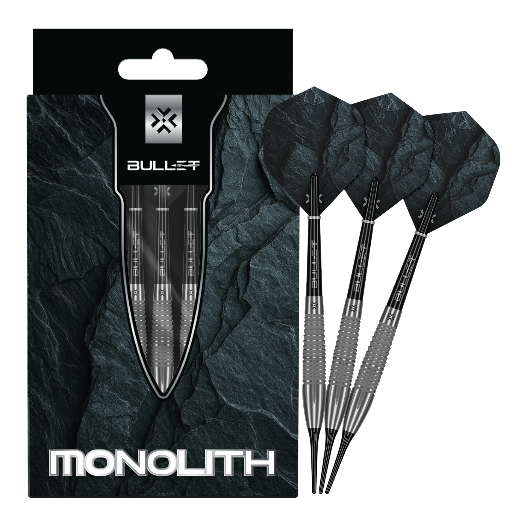 Zu sehen sind die Bullet Monolith 20g Soft Darts. Das Produkt ist besonders langlebig und hochwertig verarbeitet.