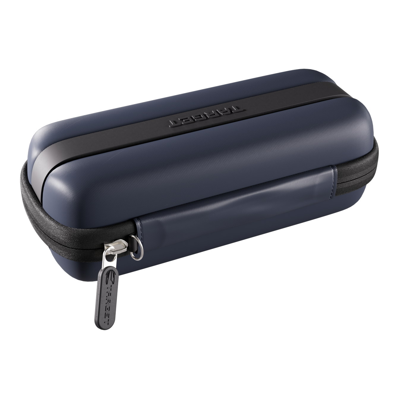 Das Foto zeigt ein Target BOA Dartcase in Navy und Dunkelgrau. Es schützt und organisiert Dartpfeile und Zubehör.