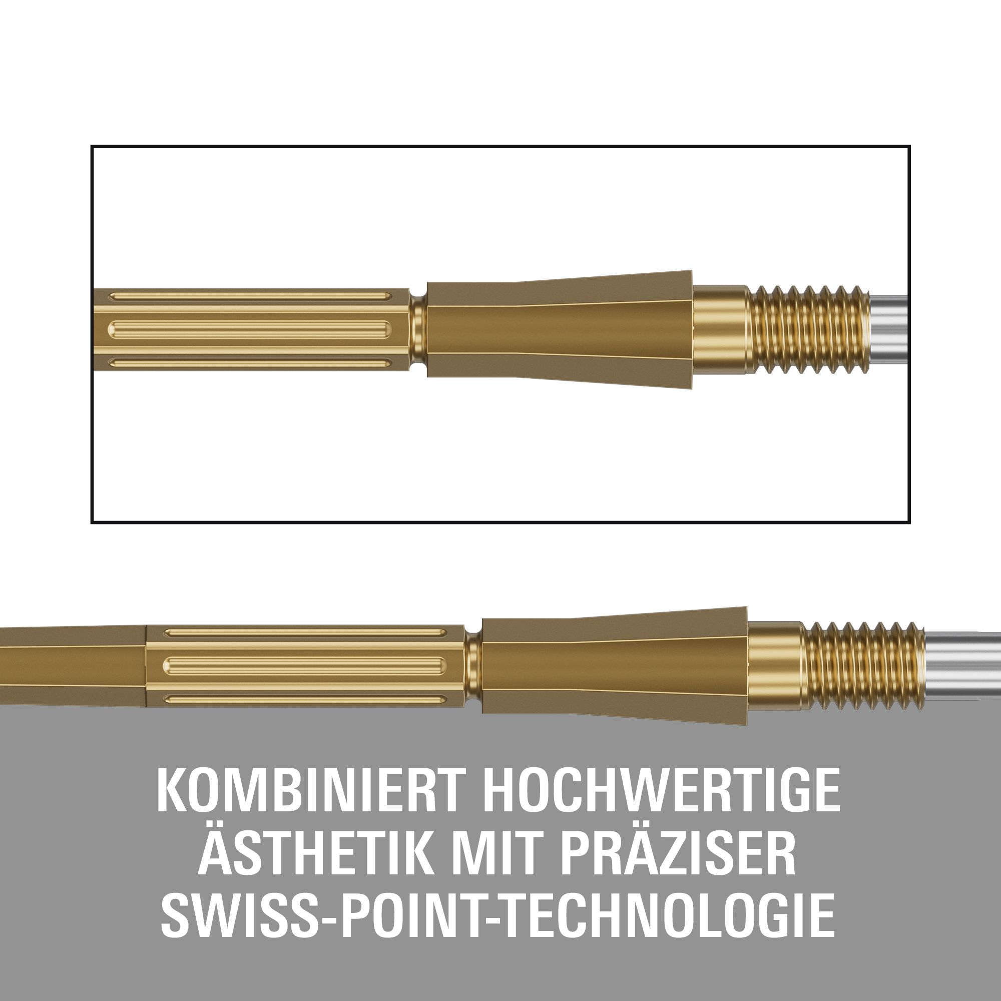 Pointes de fléchettes en acier Target Elysian Archetype 43 Swiss Point - Or Target Elysian Archetype 43 Swiss Point Steeldartspitzen in Gold. Hochwertige Dartspitzen für professionelle Darts.