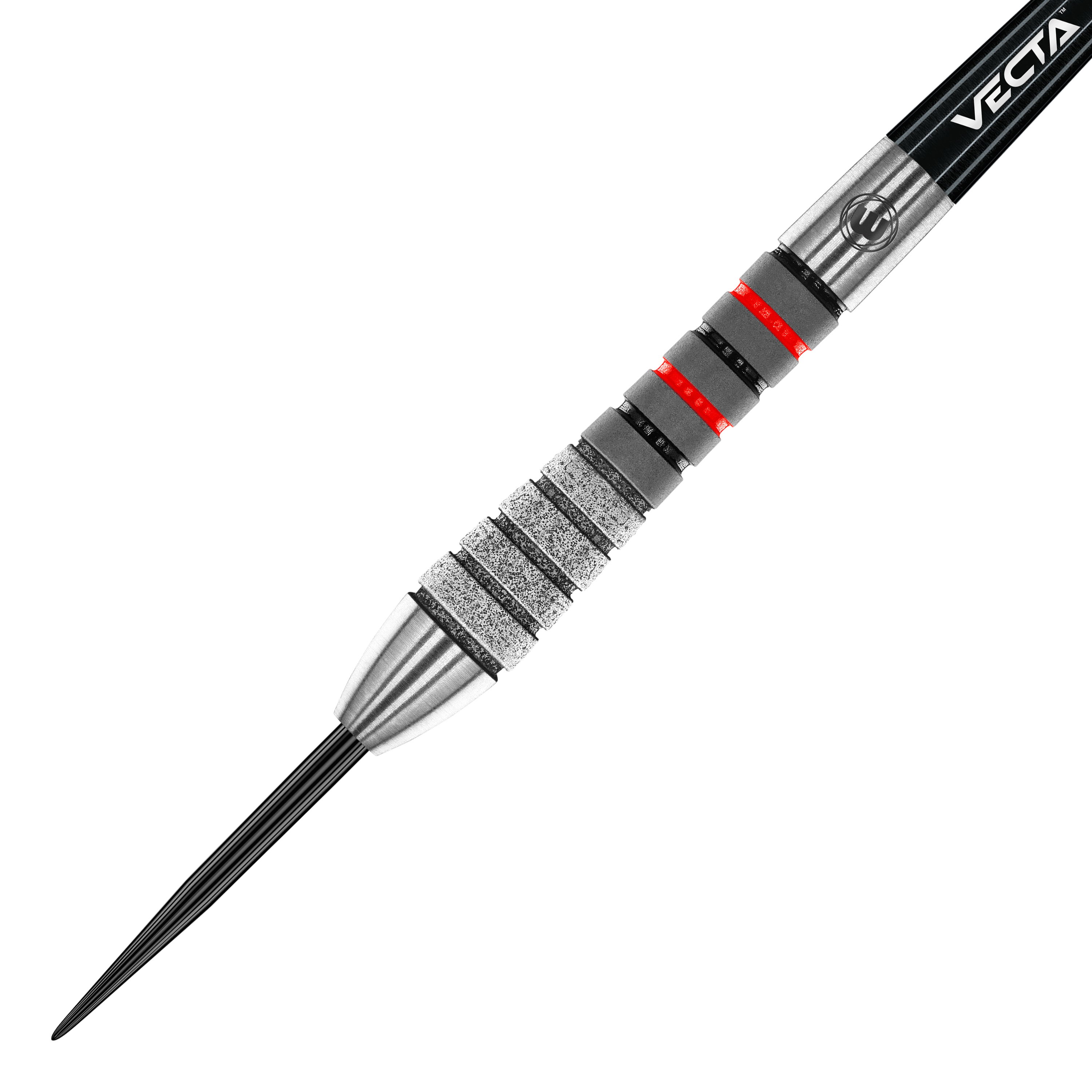 Fléchettes en acier Winmau Dennis Priestley Diamond 3-Zero Dies ist ein Winmau Dennis Priestley Diamond 3-Zero Steeldart. Der Dartpfeil hat eine silberne Spitze und einen strukturierten Griff mit roten und schwarzen Akzenten.