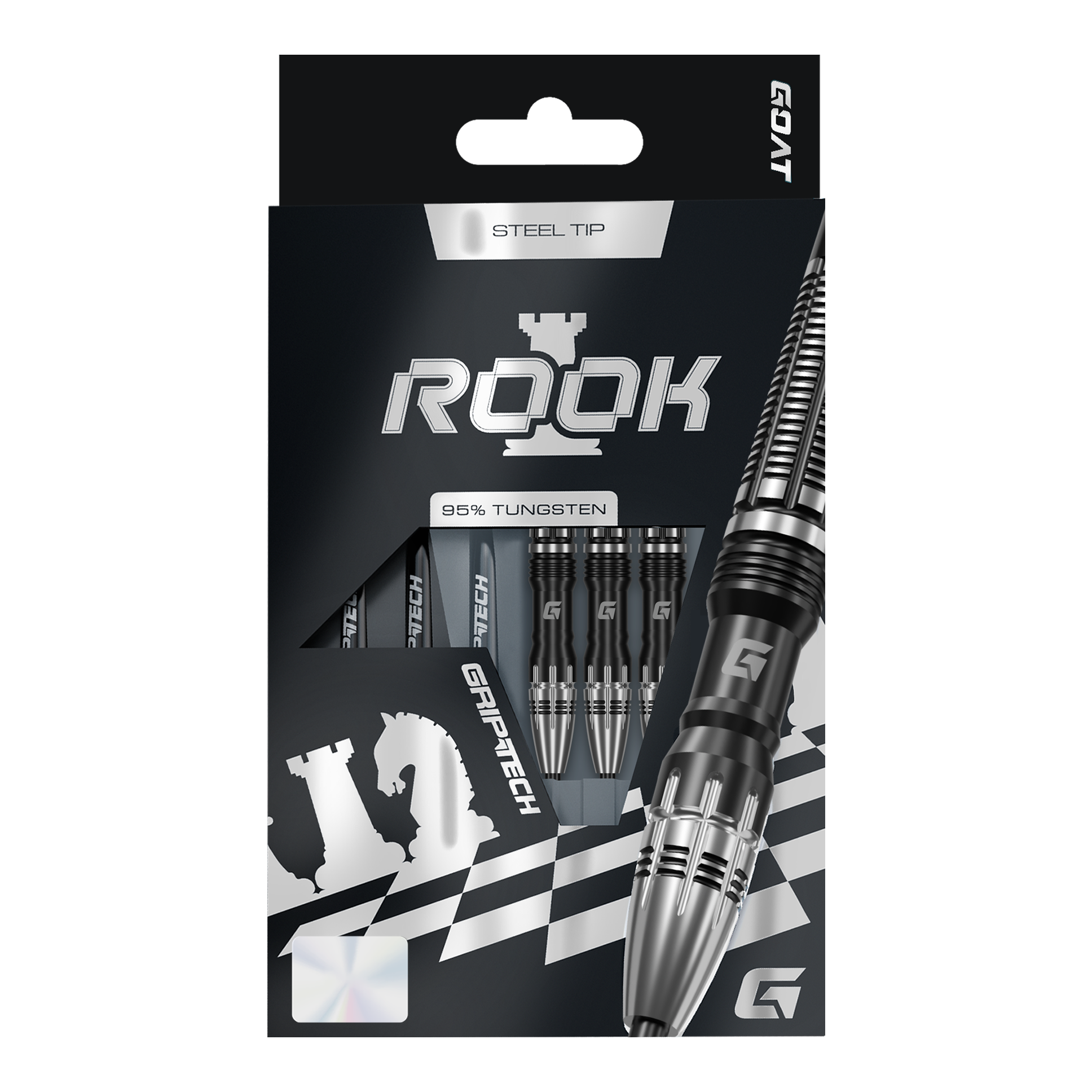 GOAT Rook Steeldarts Das Bild zeigt GOAT Rook Steeldarts. Es handelt sich um hochwertige Steeldart-Pfeile.