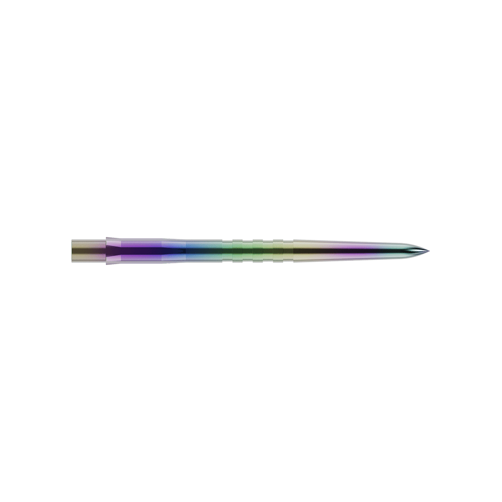 Embouts de fléchettes Mission Caliburn EVO - Rainurés - Corail Dies ist eine bunte, metallische Steeldartspitze mit Rillen. Sie ist schlank und hat eine Länge von 32 mm.