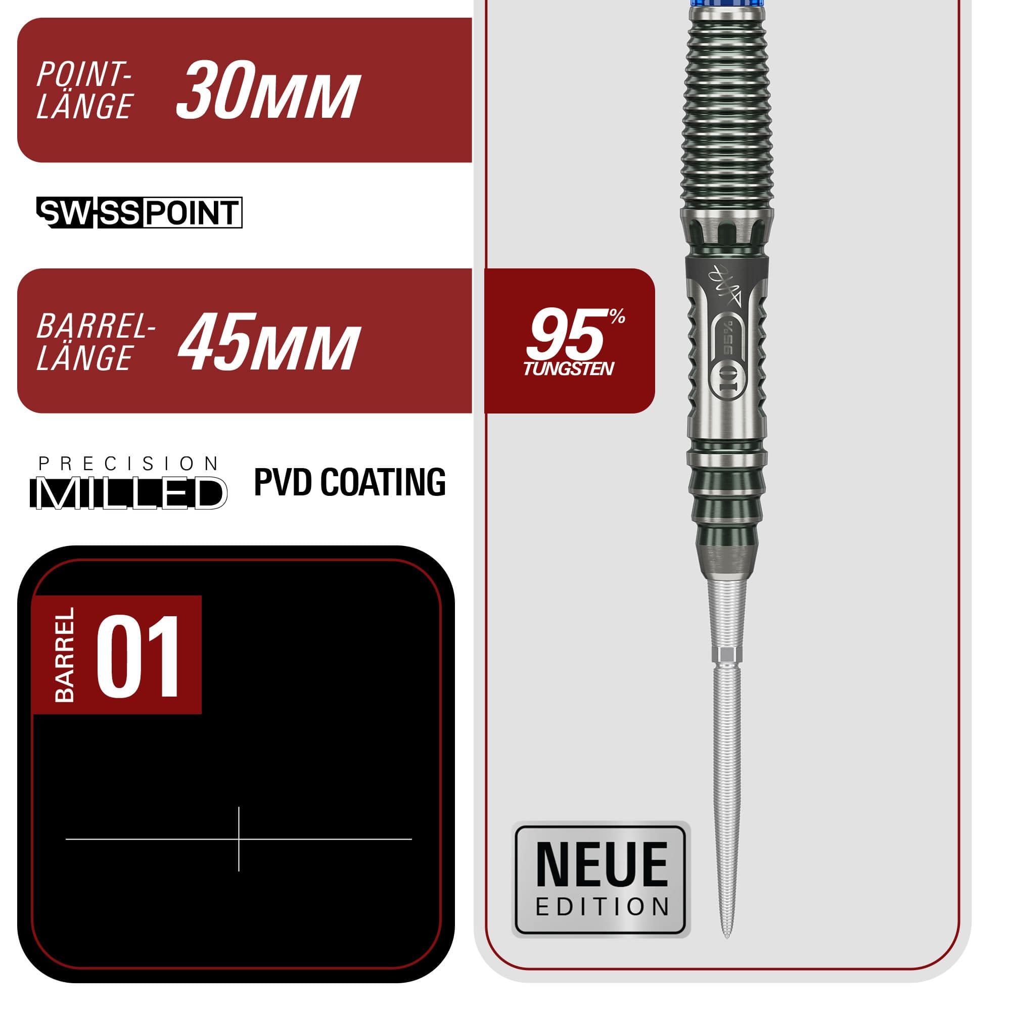 Fléchettes en acier Target Japan Rising Sun GEN 10.5 Swiss Point Target Japan Rising Sun GEN 10.5 Swiss Point Steeldarts sind abgebildet. Die Darts haben ein modernes Design und sind für Präzision beim Spiel gemacht.