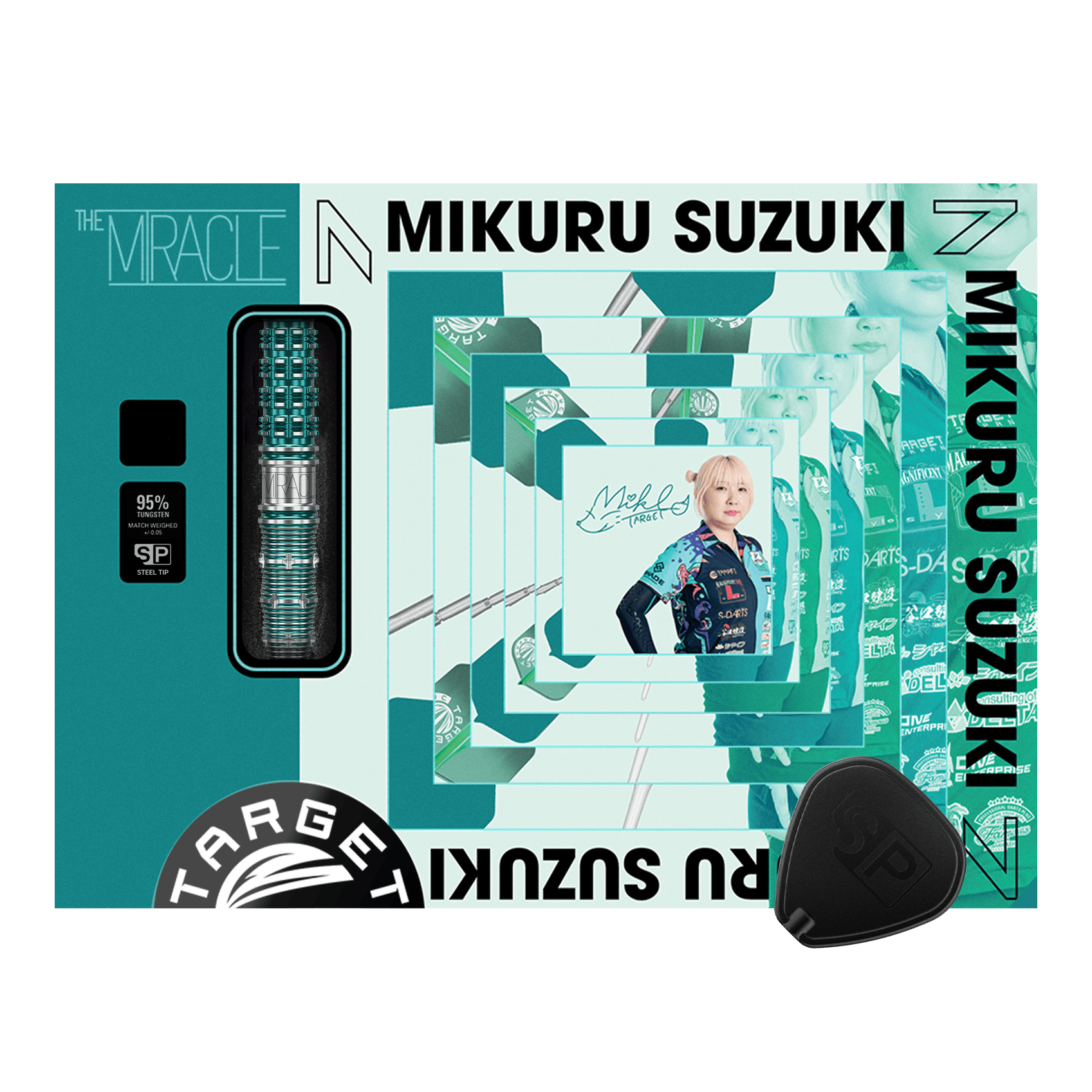 Target Japan Mikuru Suzuki The Miracle GEN7 Fléchettes en acier à pointe suisse - 23 g Hier sieht man Target Japan Mikuru Suzuki The Miracle GEN7 Swiss Point Steeldarts - 23g. Die Steeldarts beeindrucken durch ihre Form und Verarbeitung.