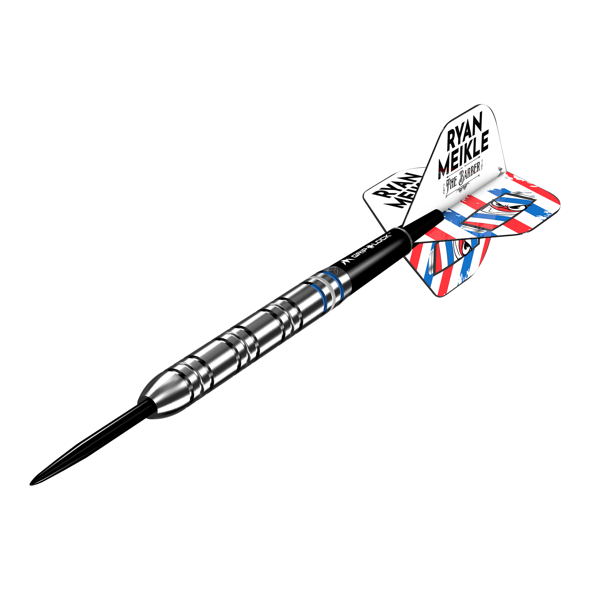 Fléchettes en acier Mission Ryan Meikle The Barber - 23 g Das Bild zeigt die Mission Ryan Meikle The Barber Steeldarts - 23g. Es handelt sich um professionelle Steeldarts mit hoher Genauigkeit.
