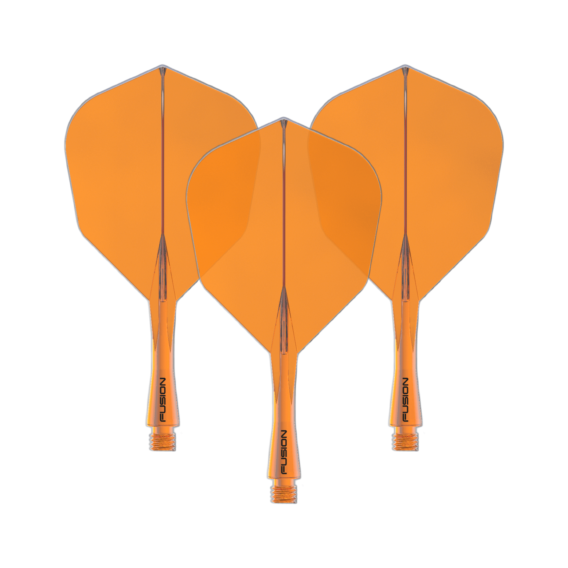 Système d'arbre de vol Winmau Fusion n° 6 Orange fluo Dies ist ein Bild eines Winmau Fusion Flight Shaft Systems No6 in Neon Orange, 22 mm. Das Produkt wird als Set dargestellt.