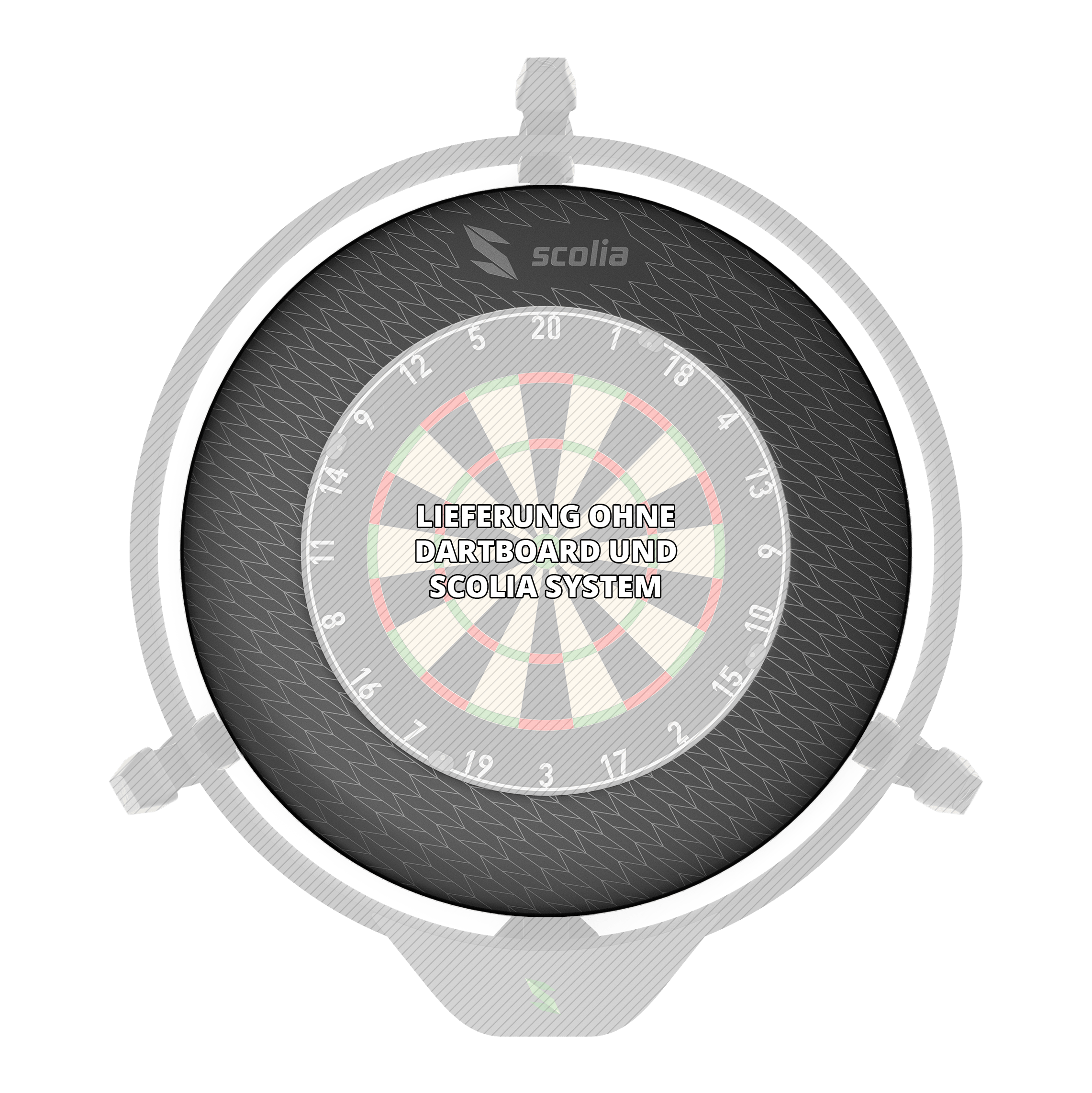 Cadre de cible Scolia Stealth Dieses Bild zeigt das Scolia Stealth Dartboard Surround. Es wird zum Auffangen von Dartpfeilen verwendet.
