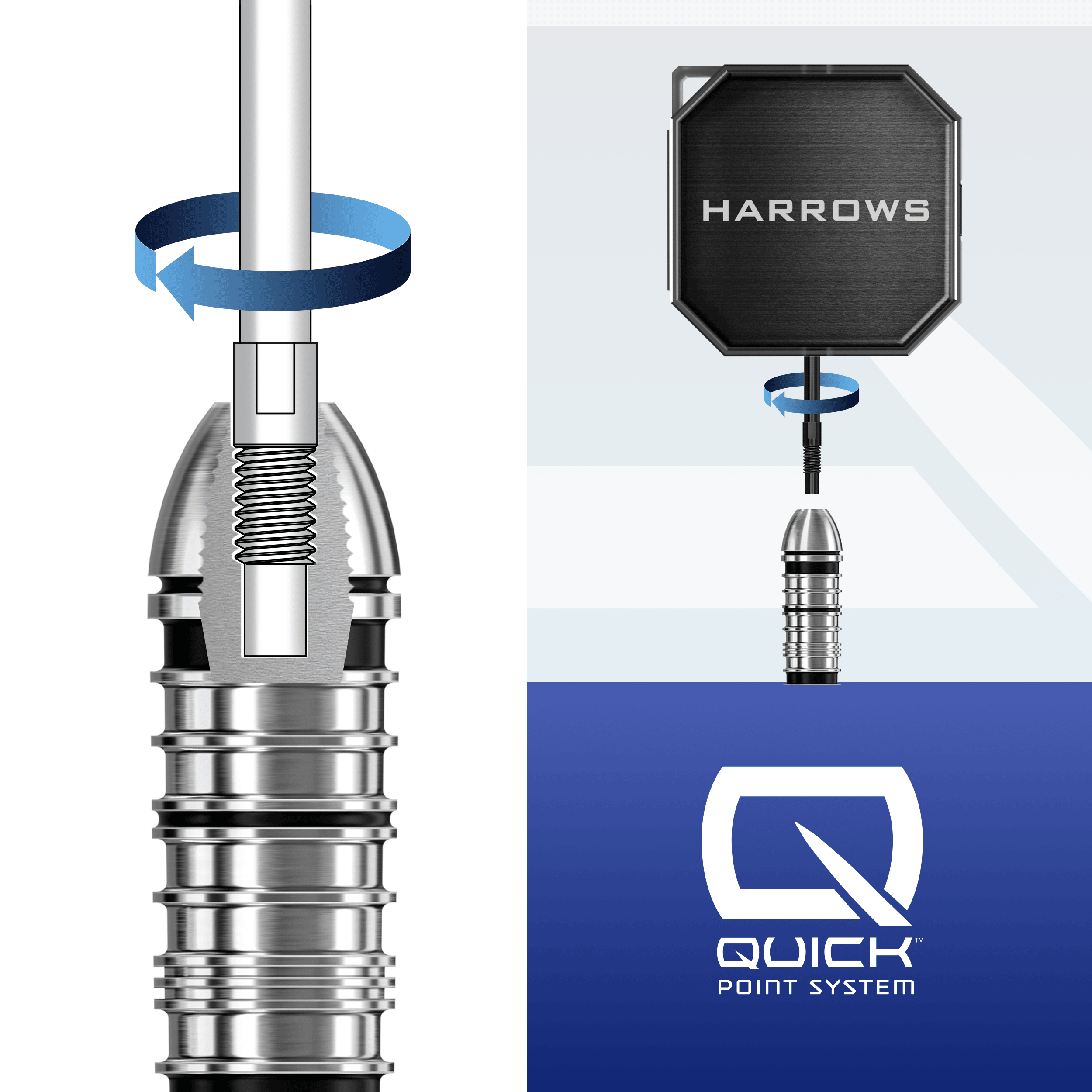 Coffret à outils Quick Point Premium de Harrow Hier wird das Harrows Premium Quick Point Tool Case präsentiert. Die Tasche eignet sich bestens zum Verstauen von Dartwerkzeug.