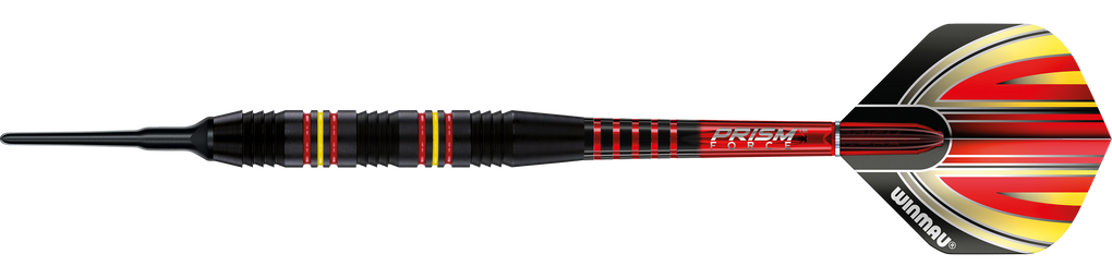 Winmau Outrage V2 Fléchettes souples en laiton avec revêtement noir - 18 g