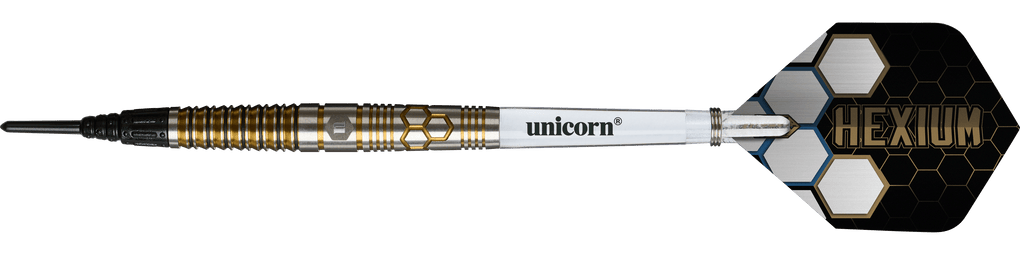 Fléchettes souples Unicorn Hexium Style 03 Or et Noir - 23 g
