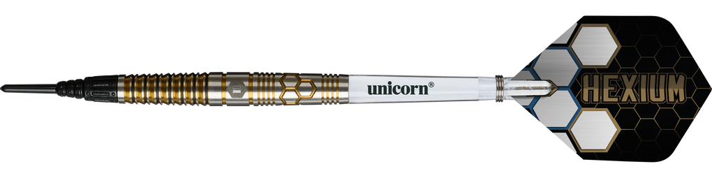 Fléchettes souples Unicorn Hexium Style 03 Or et Noir - 23 g