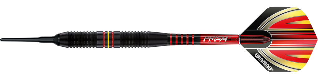 Winmau Outrage V1 Fléchettes souples en laiton avec revêtement noir - 18 g