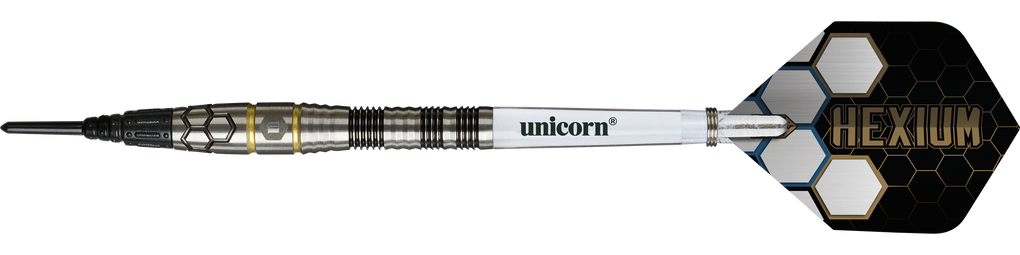Fléchettes souples Unicorn Hexium Style 01 Noir et Or - 22 g
