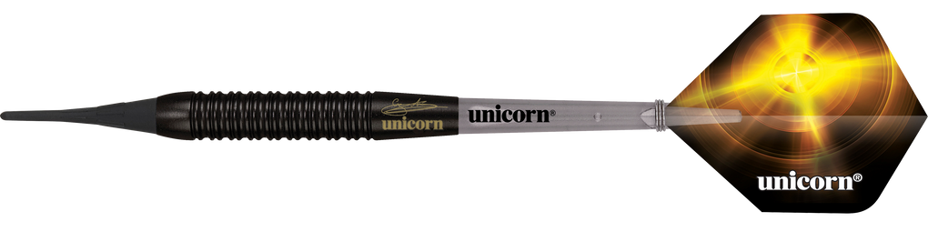 Fléchettes souples en laiton noir, champion du monde Unicorn, Gary Anderson - 19 g