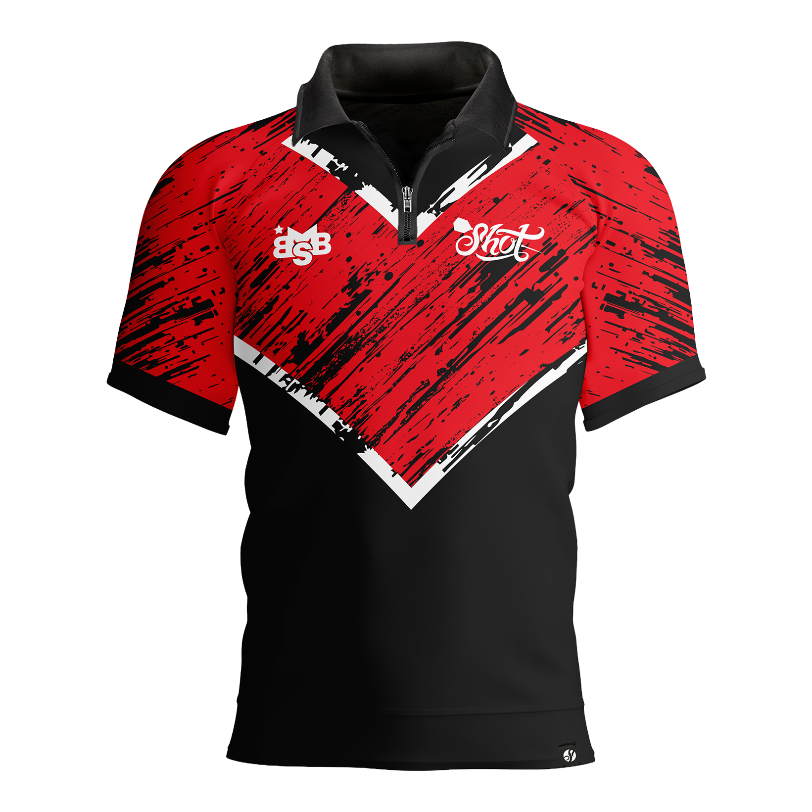 Polo à rayures rouges Shot Michael Smith Dart Shirt Zu sehen ist das Shot Michael Smith Red Strip Polo Dartshirt. Das Hemd hat ein modernes Design mit roten Streifen.