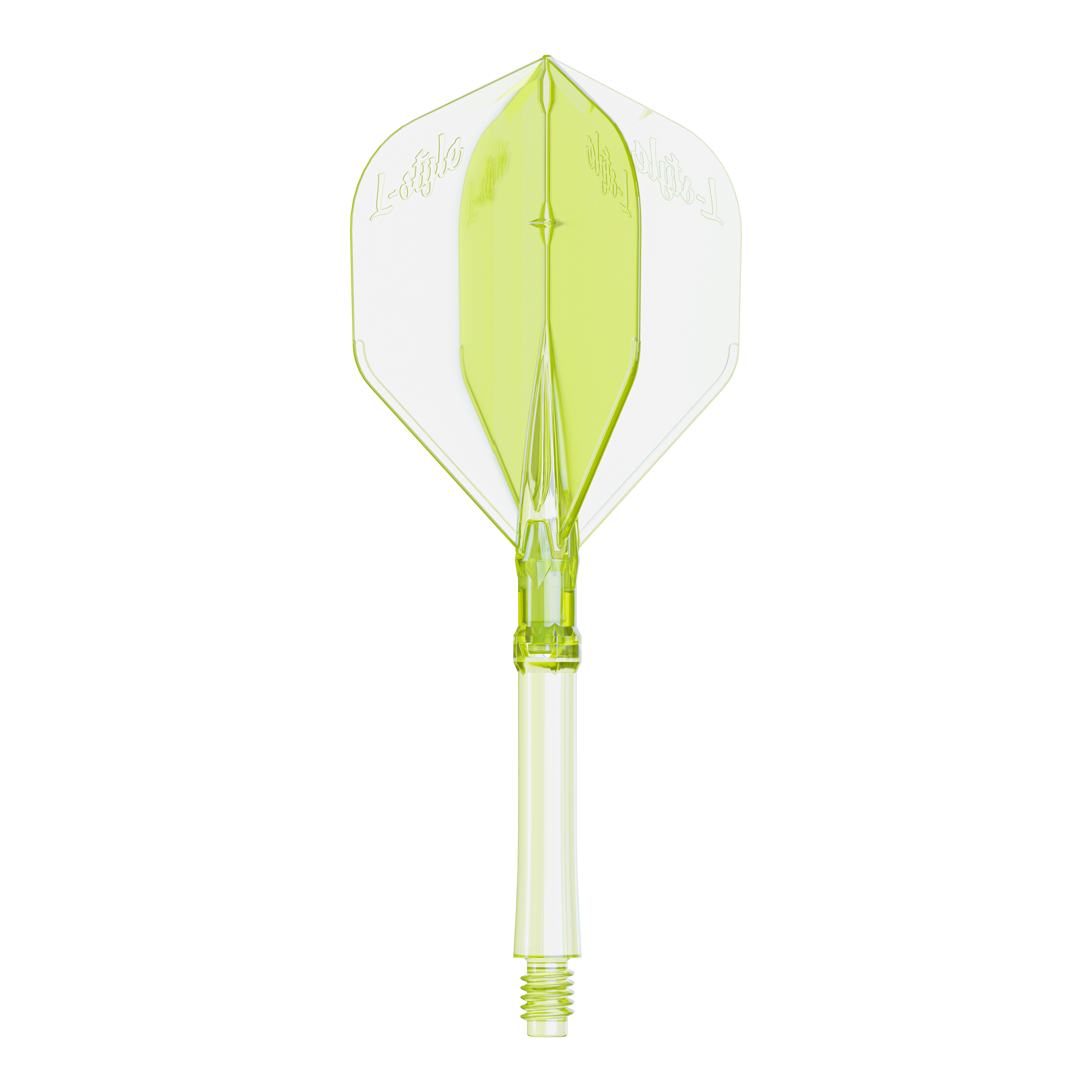 Éclairage L-L-Style-System - Jaune néon Abgebildet ist ein Dartflight in Neon-Gelb, große Größe, für das L-Style L-System. Das Produkt ist speziell für Dartspieler entwickelt.