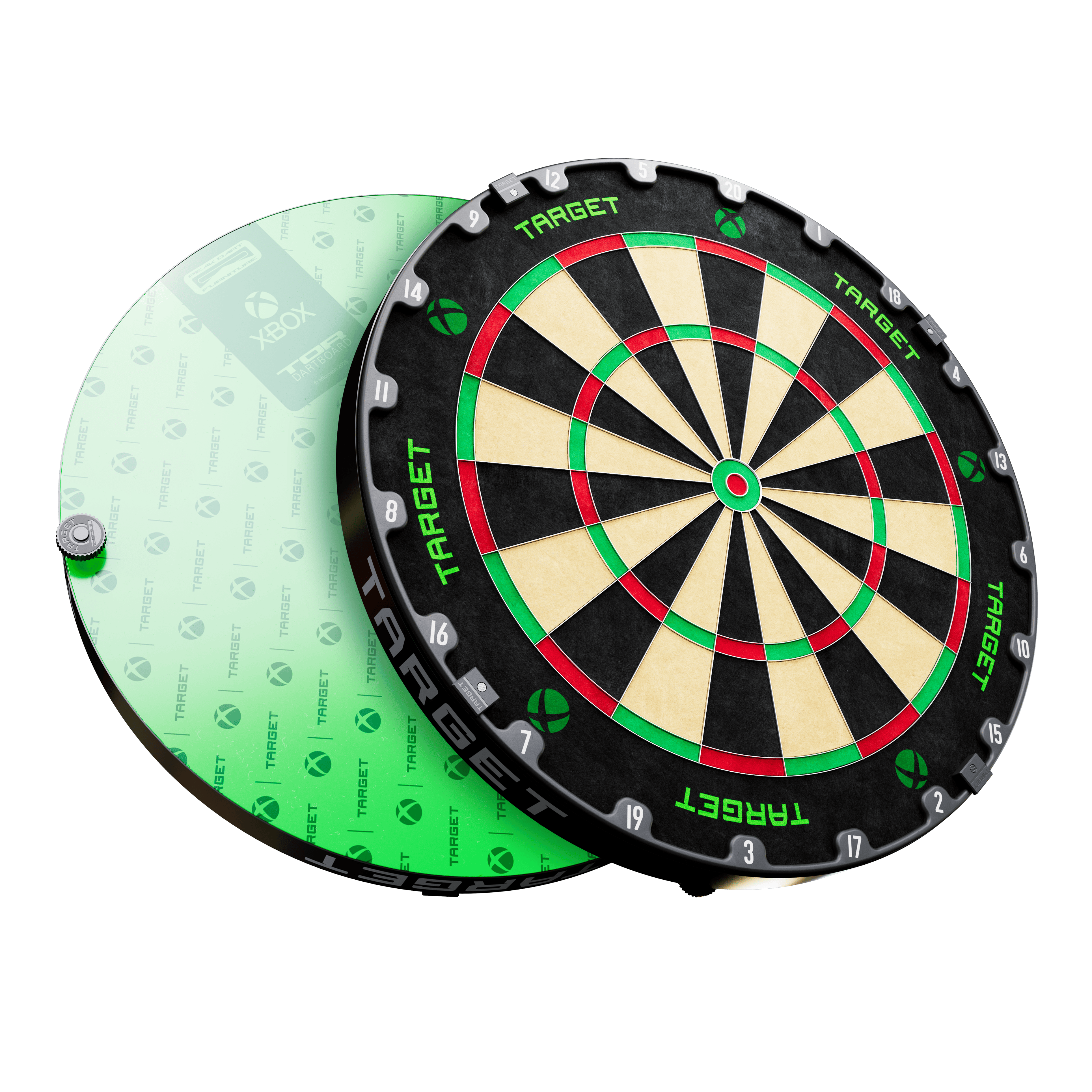 Zu sehen ist das Target Xbox Dartboard Surround Bundle. Es ist ein Zubehör für Dartspieler zur Erweiterung der Scheibe.