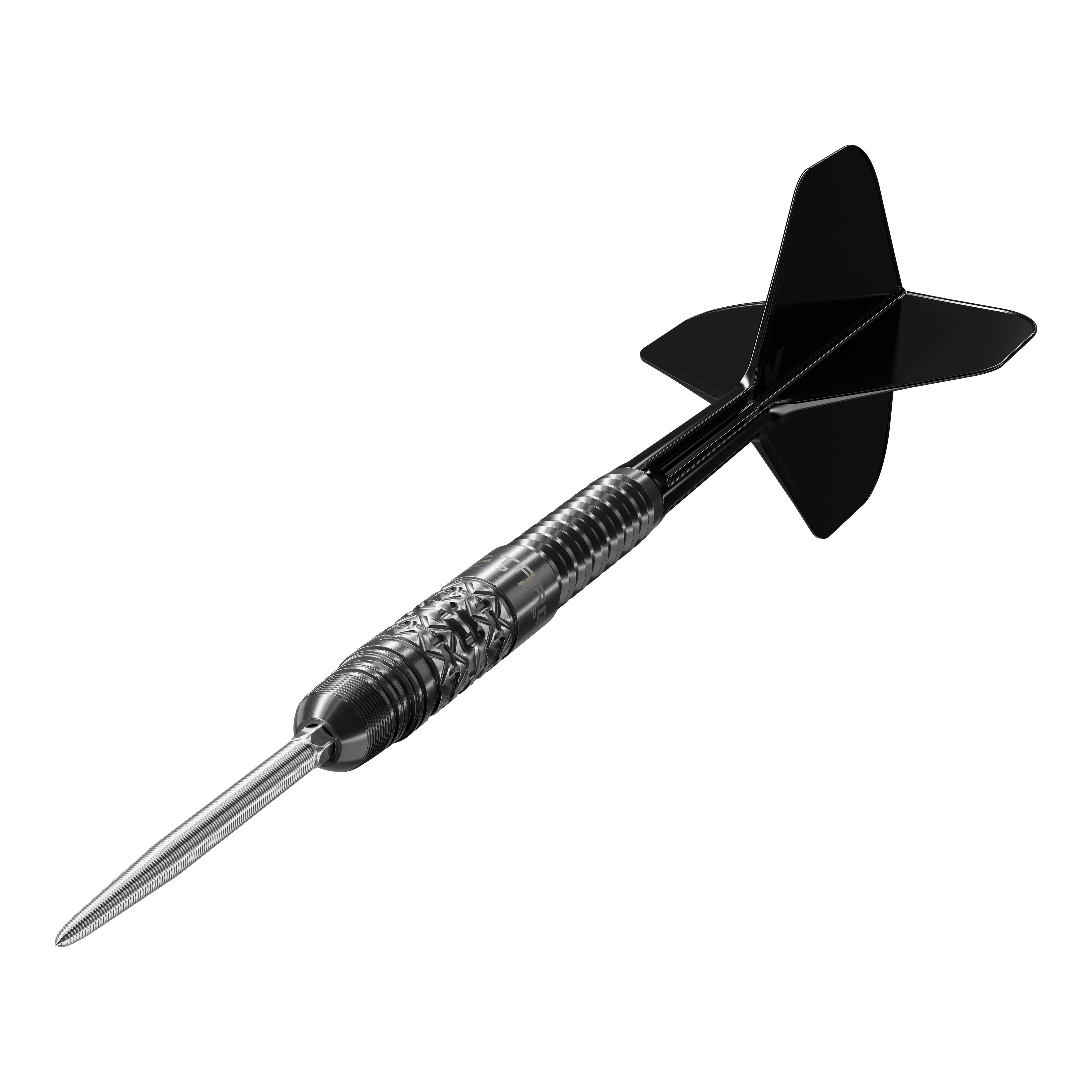 Fléchettes en acier Target Japan Black Marque Creed Swiss Point - 23 g Das Produkt Target Japan Black Marque Creed Swiss Point Steeldarts - 23g ist zu sehen. Die schwarzen Darts stehen für hochwertige Verarbeitung.