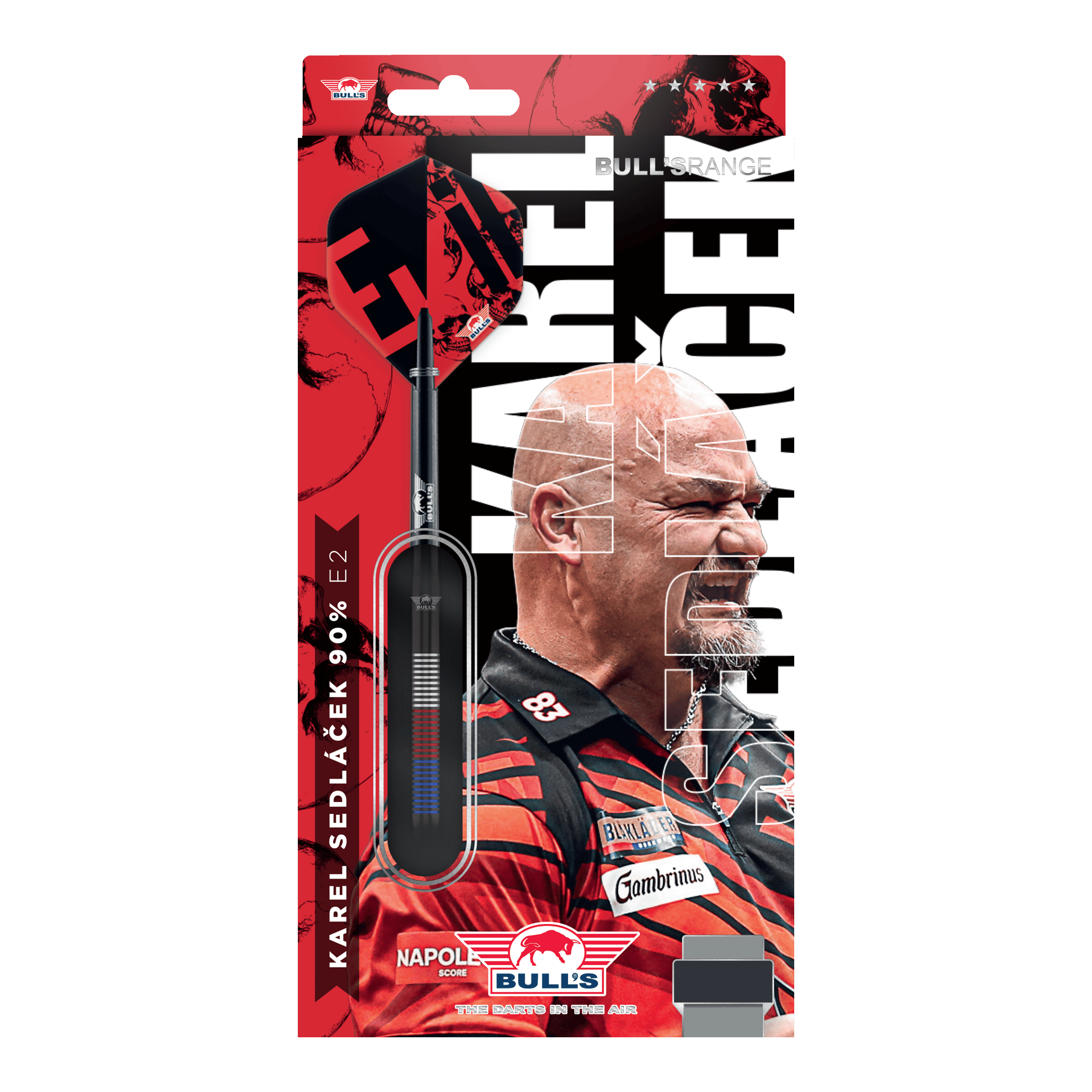 Fléchettes en acier Bulls NL Karel Sedlacek E2 - 24 g Auf dem Bild befinden sich die Bulls NL Karel Sedlacek E2 Steeldarts - 24g. Sie sind ideal für Dartspieler, die Präzision und Qualität schätzen.
