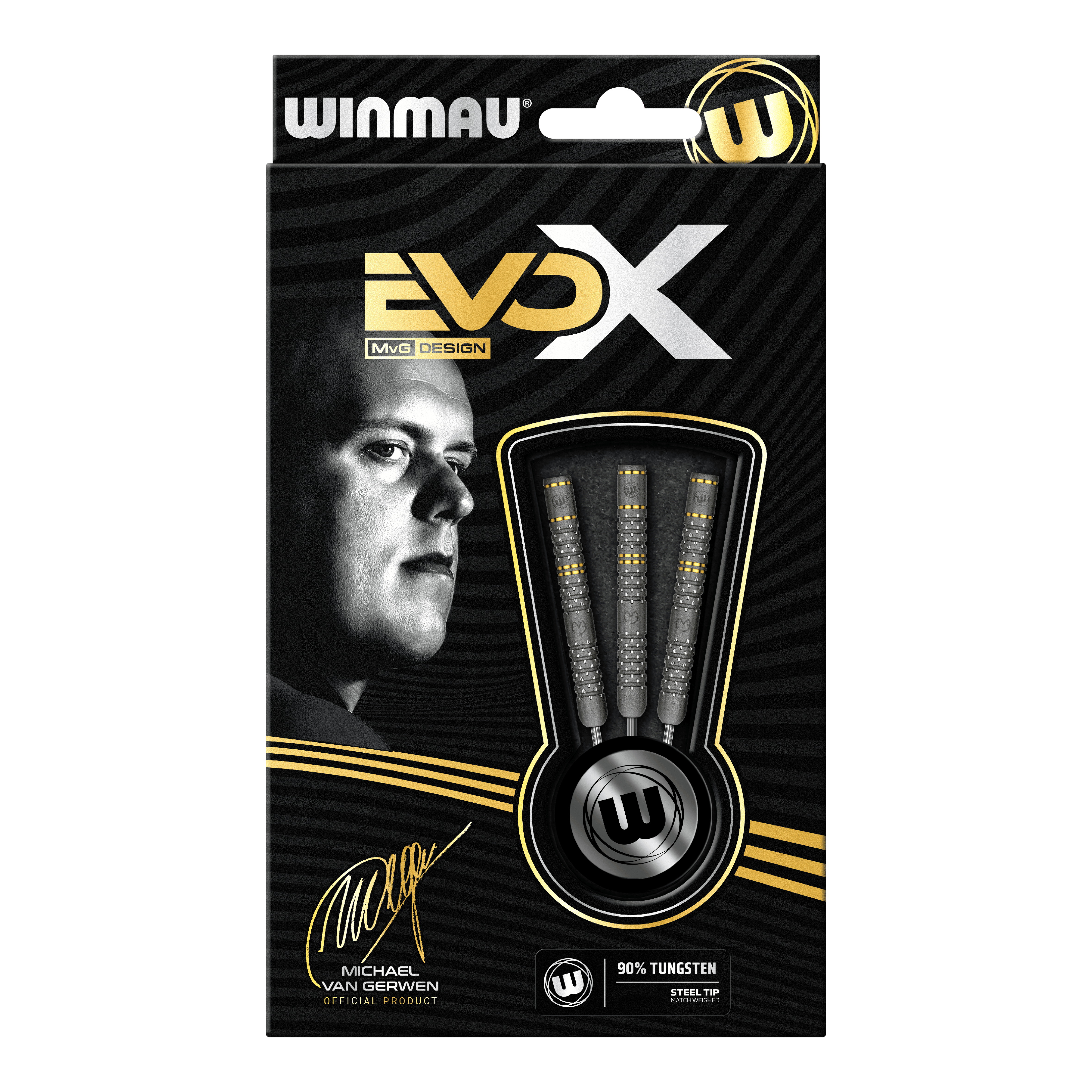 Fléchettes en acier Winmau Michael Van Gerwen Evo-X - 22,5 g